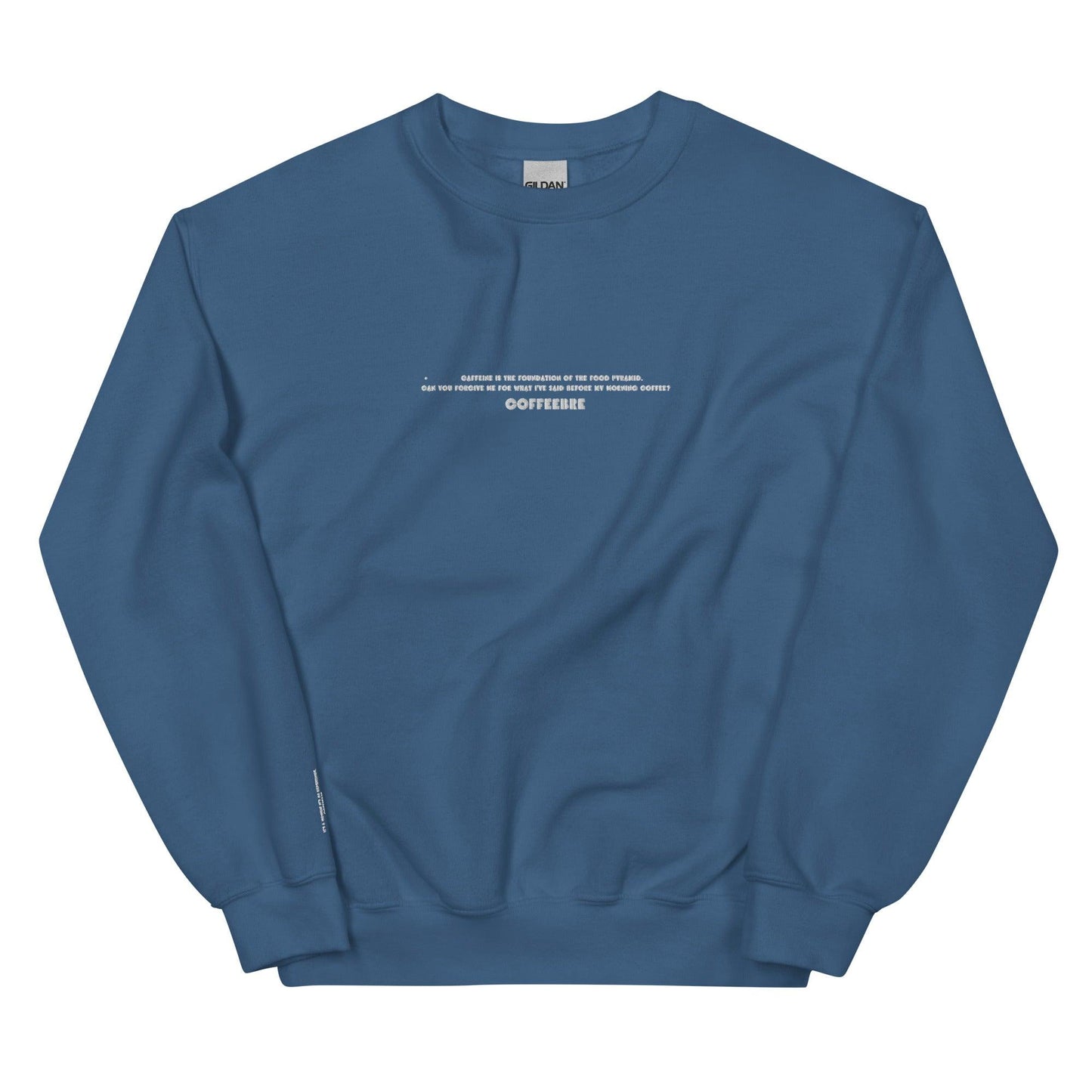 Embroidered Text Print Unisex Sweatshirt - COFFEEBRE