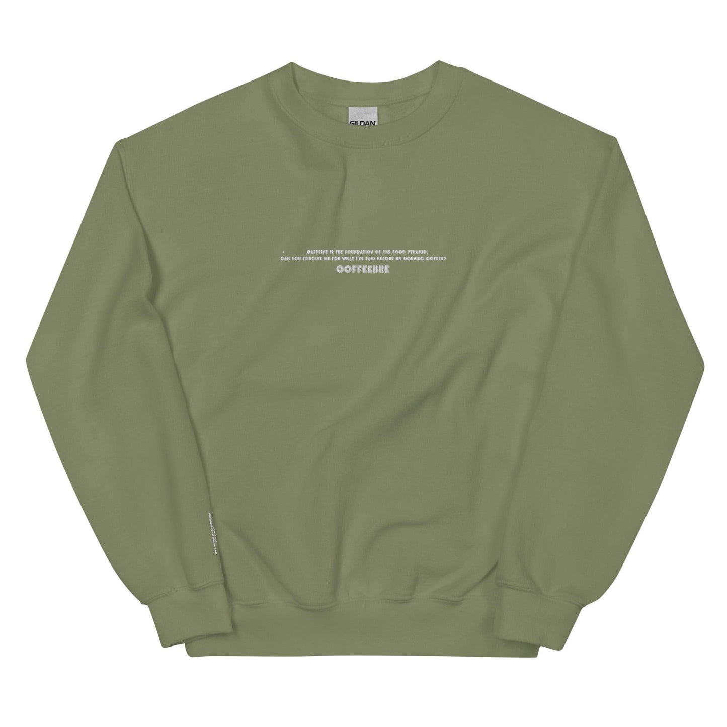 Embroidered Text Print Unisex Sweatshirt - COFFEEBRE