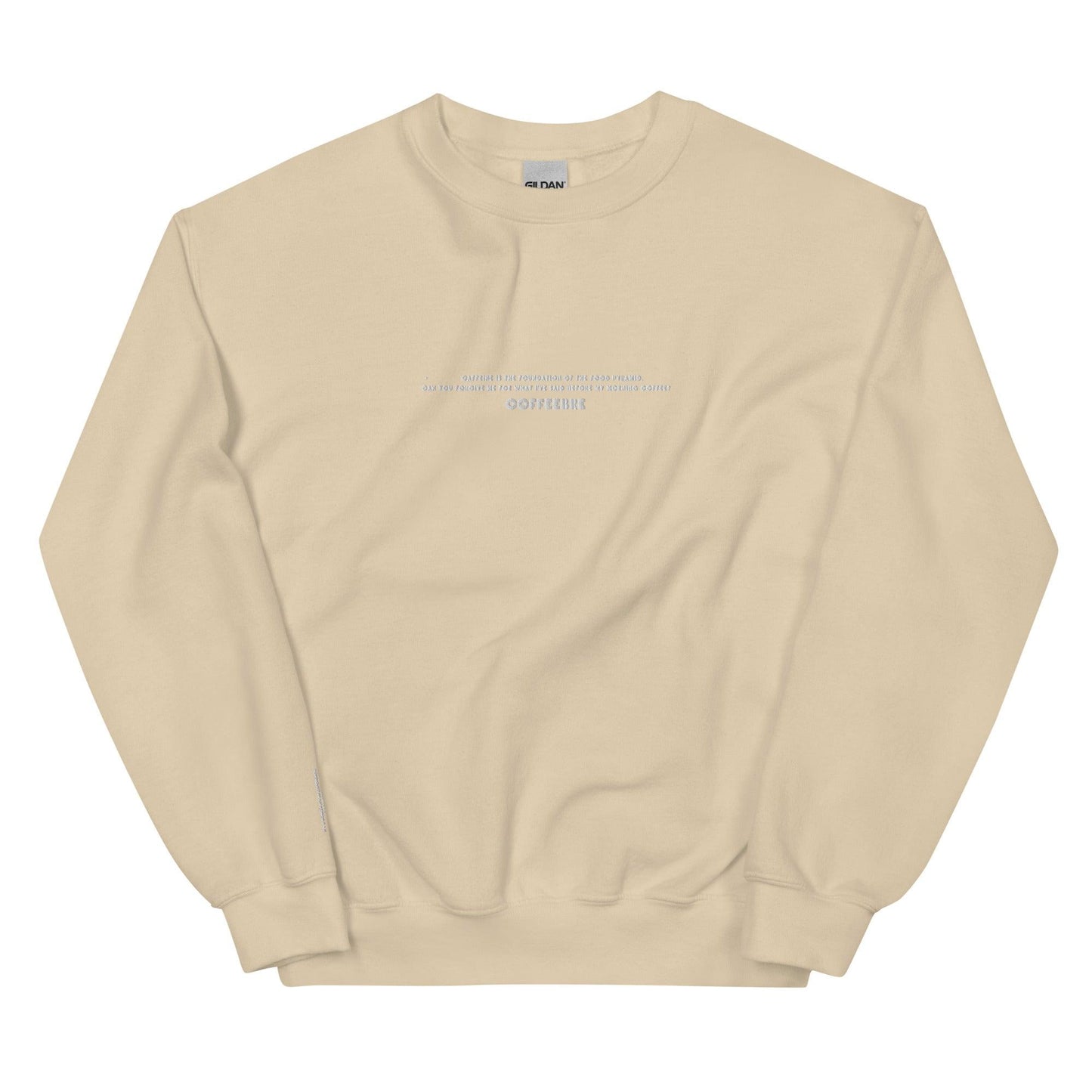 Embroidered Text Print Unisex Sweatshirt - COFFEEBRE