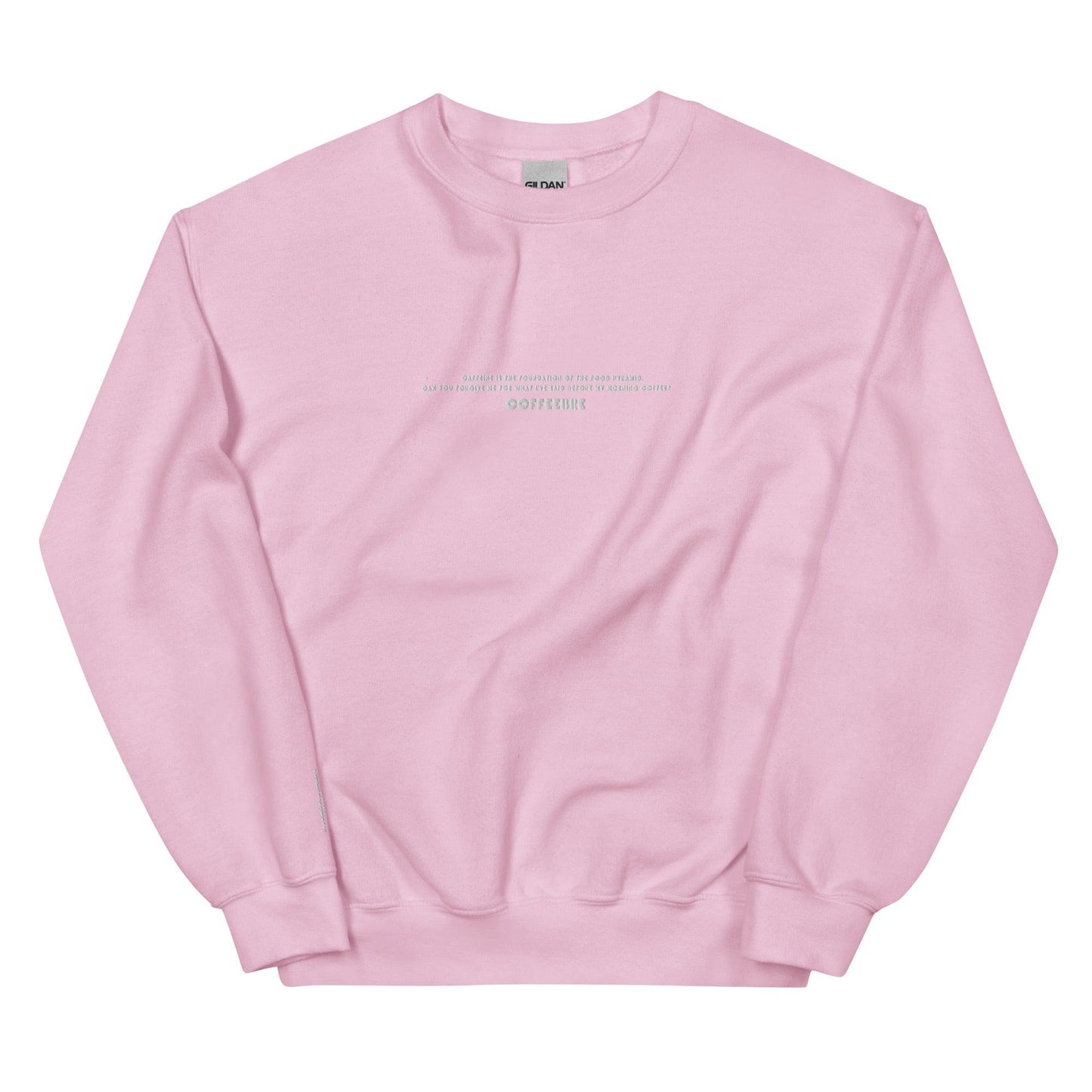 Embroidered Text Print Unisex Sweatshirt - COFFEEBRE