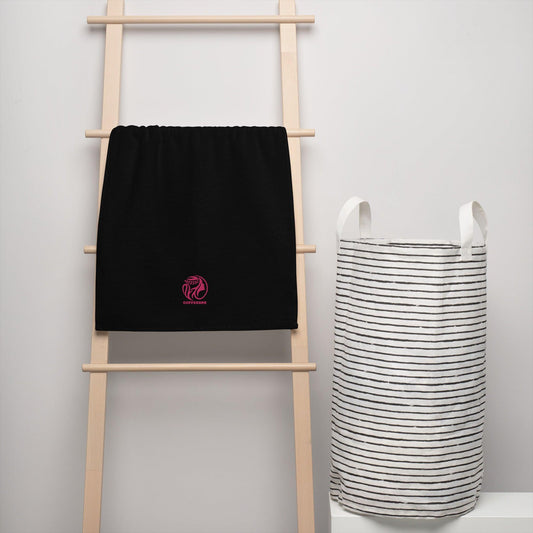Embroidered Turkish Cotton Towel Beach-Black