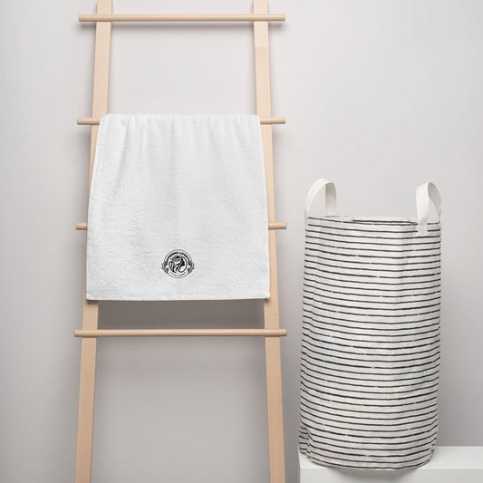 Embroidered Turkish Cotton Towels-White