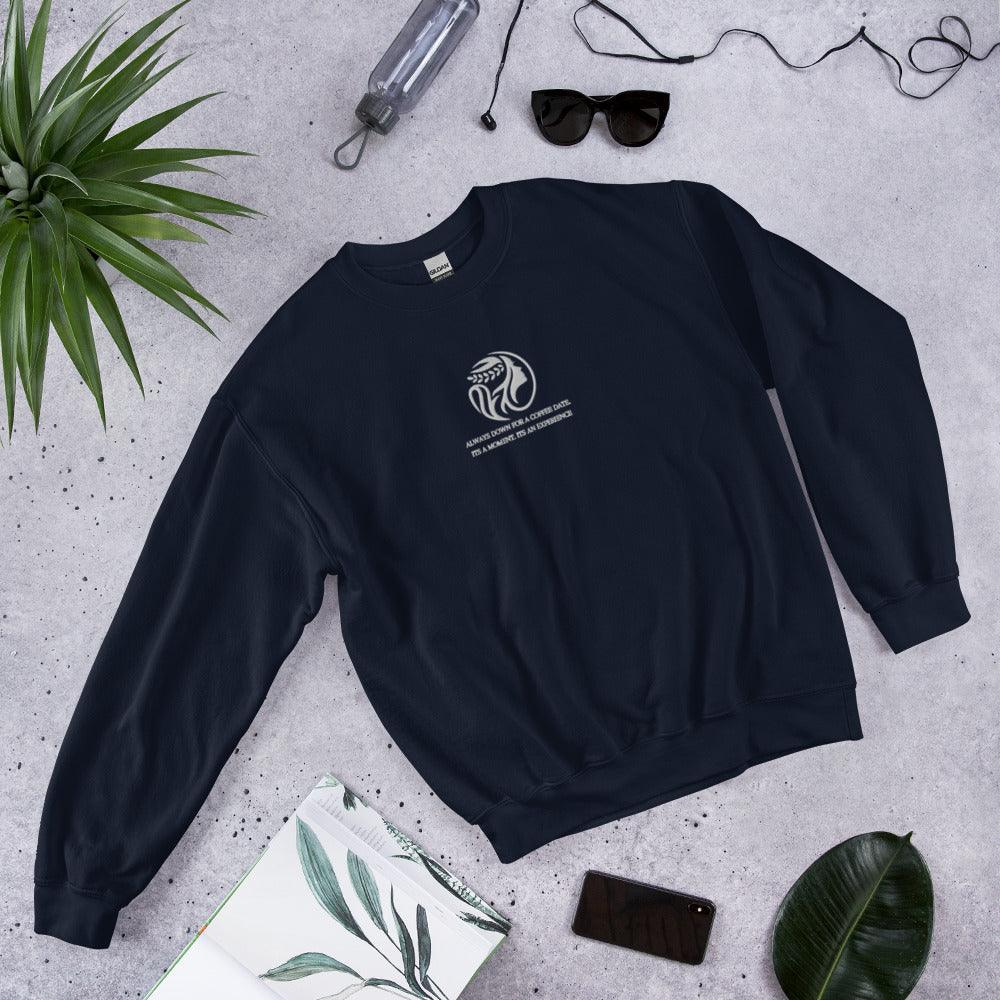Embroidered Unisex Crewneck Sweatshirt - COFFEEBRE