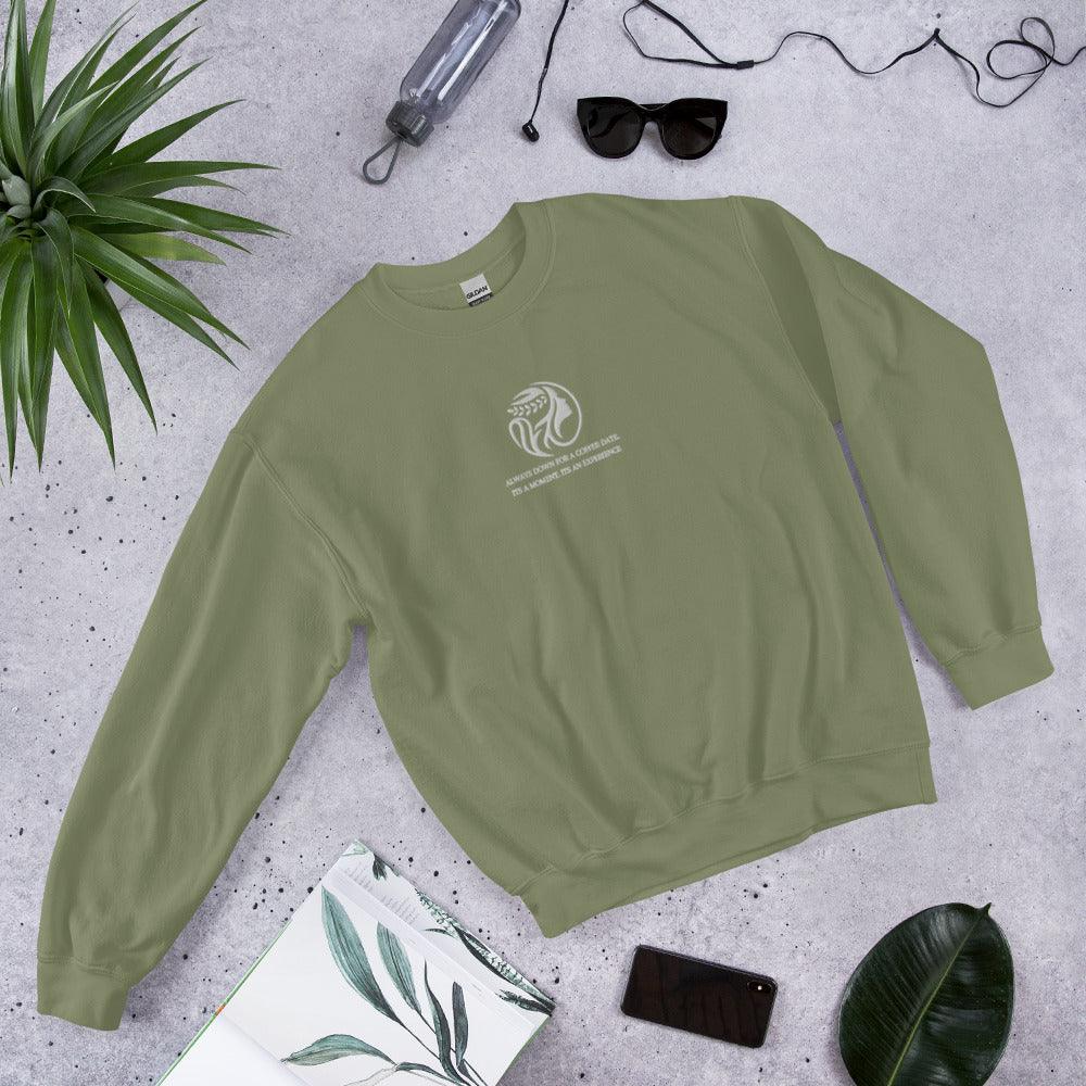 Embroidered Unisex Crewneck Sweatshirt - COFFEEBRE