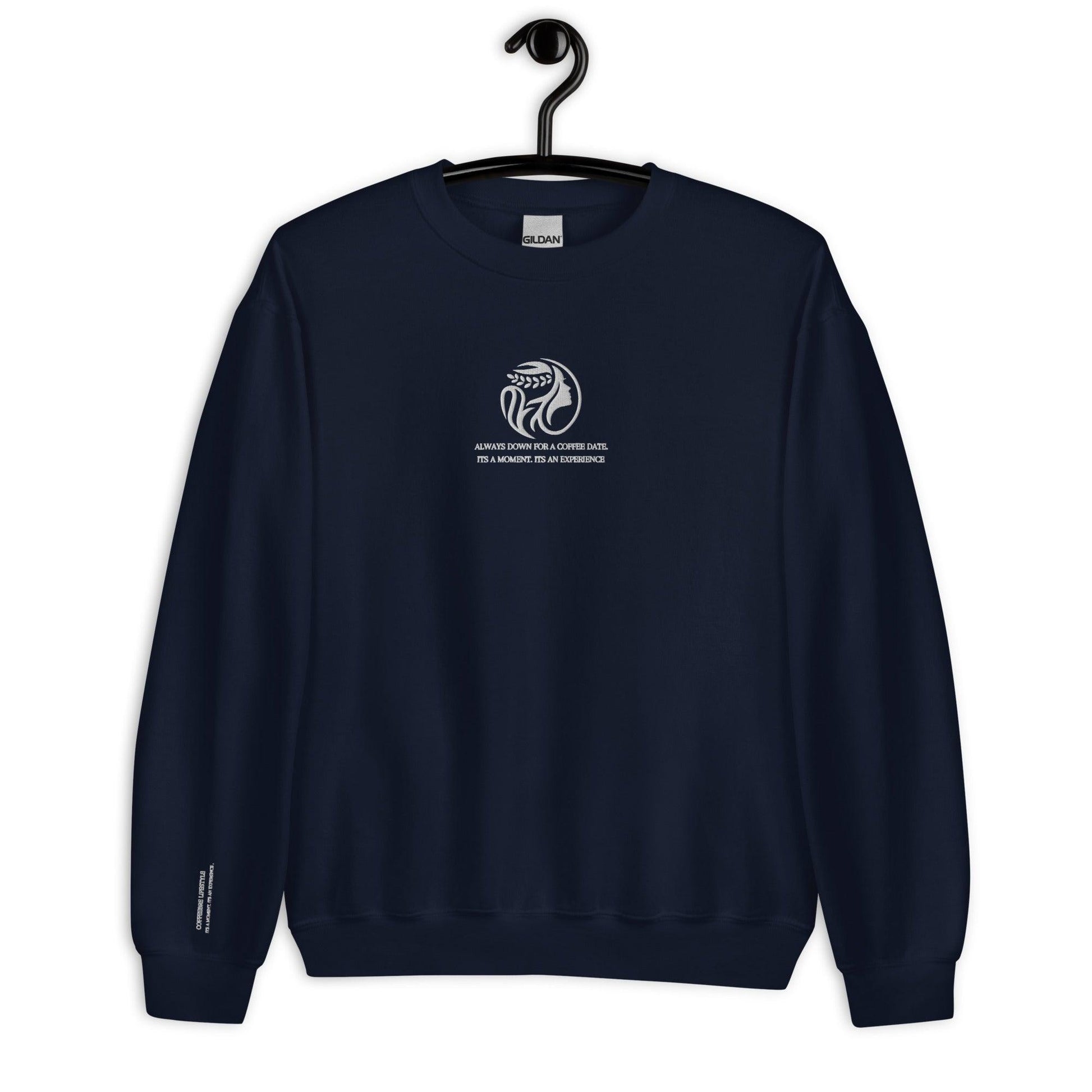 Embroidered Unisex Crewneck Sweatshirt - COFFEEBRE