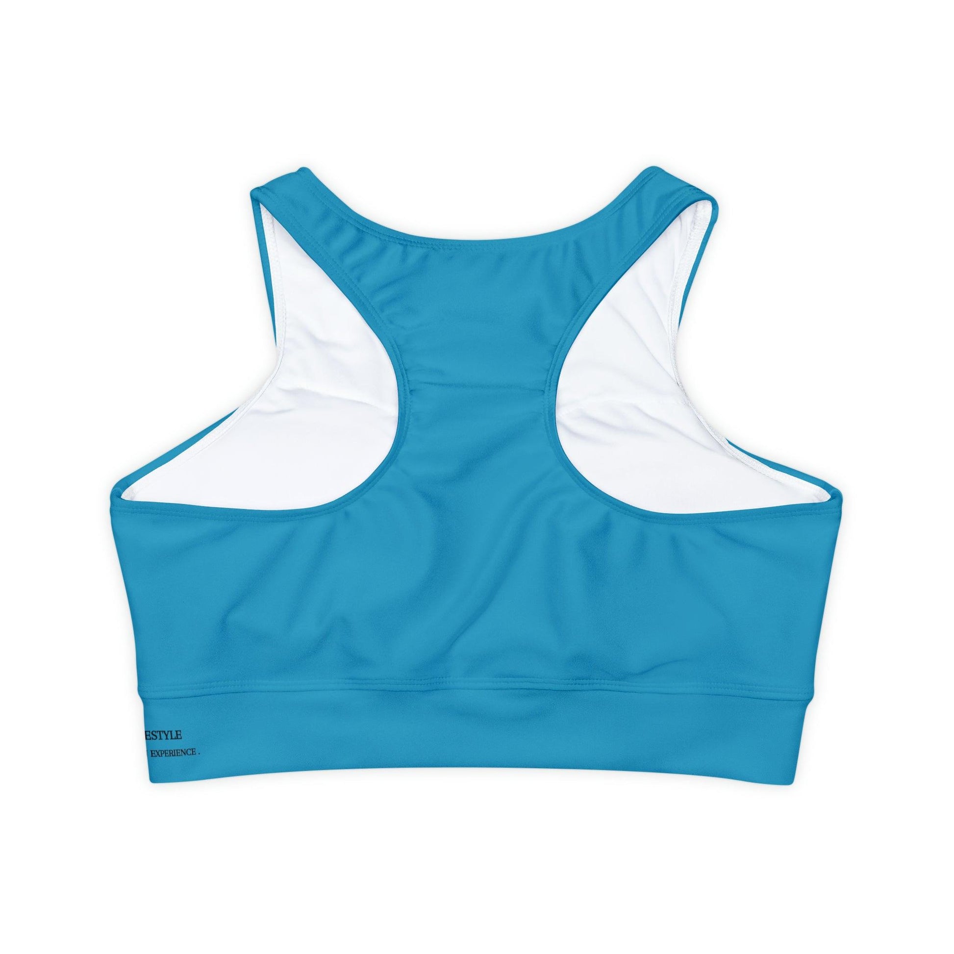 Fully Lined, Turquoise Padded Sports Bra - COFFEEBRE