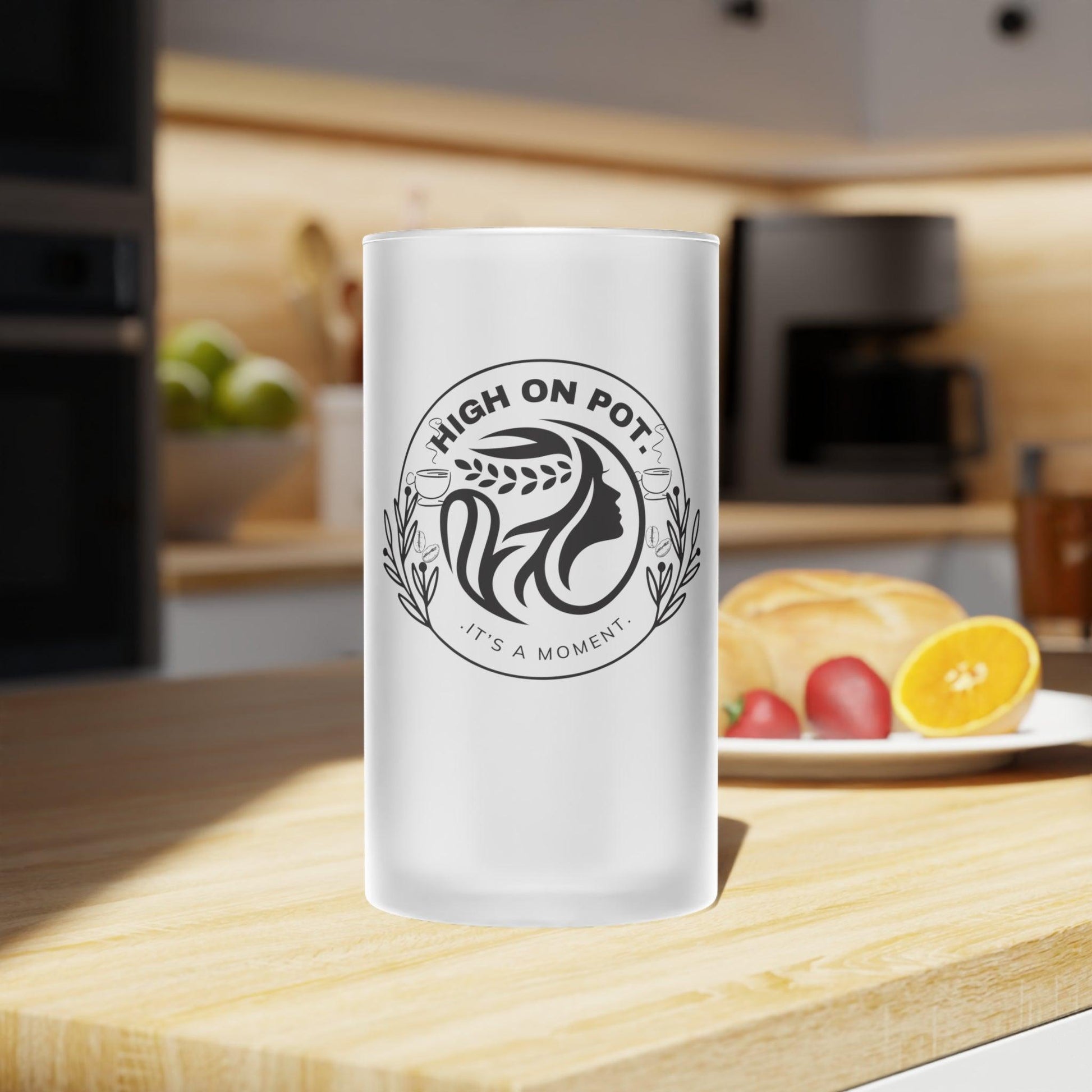 High on Coffee Frosted Glass Latte Mug - COFFEEBRE