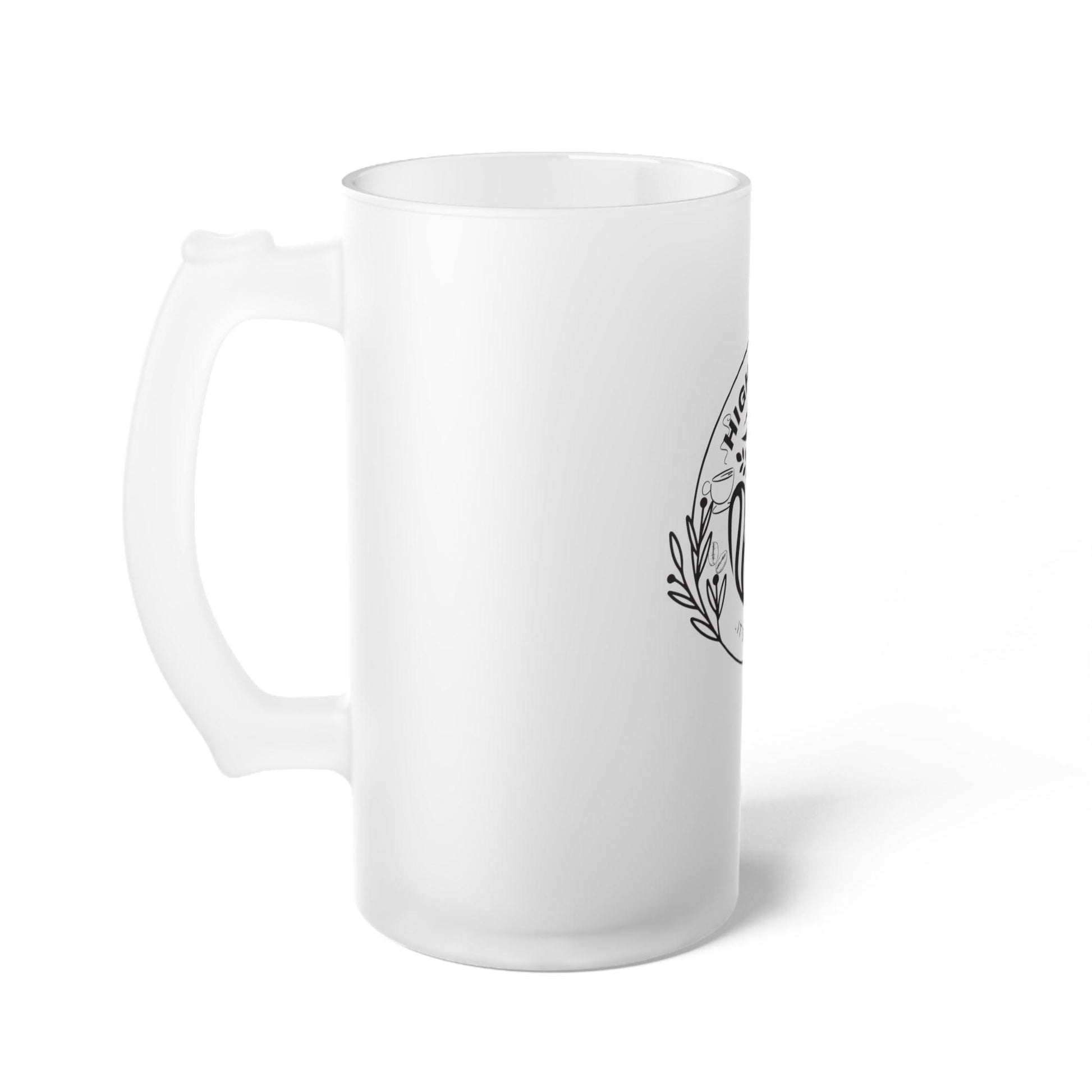 High on Coffee Frosted Glass Latte Mug - COFFEEBRE