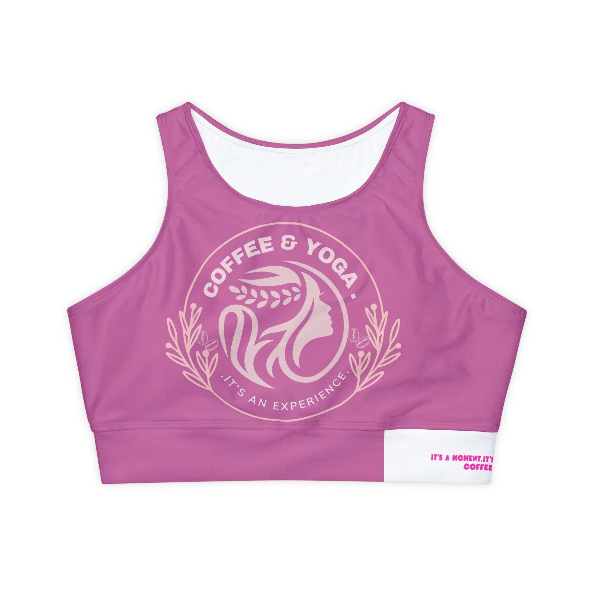 Lifestyle Fully Lined, Pink Padded Sports Bra - COFFEEBRE