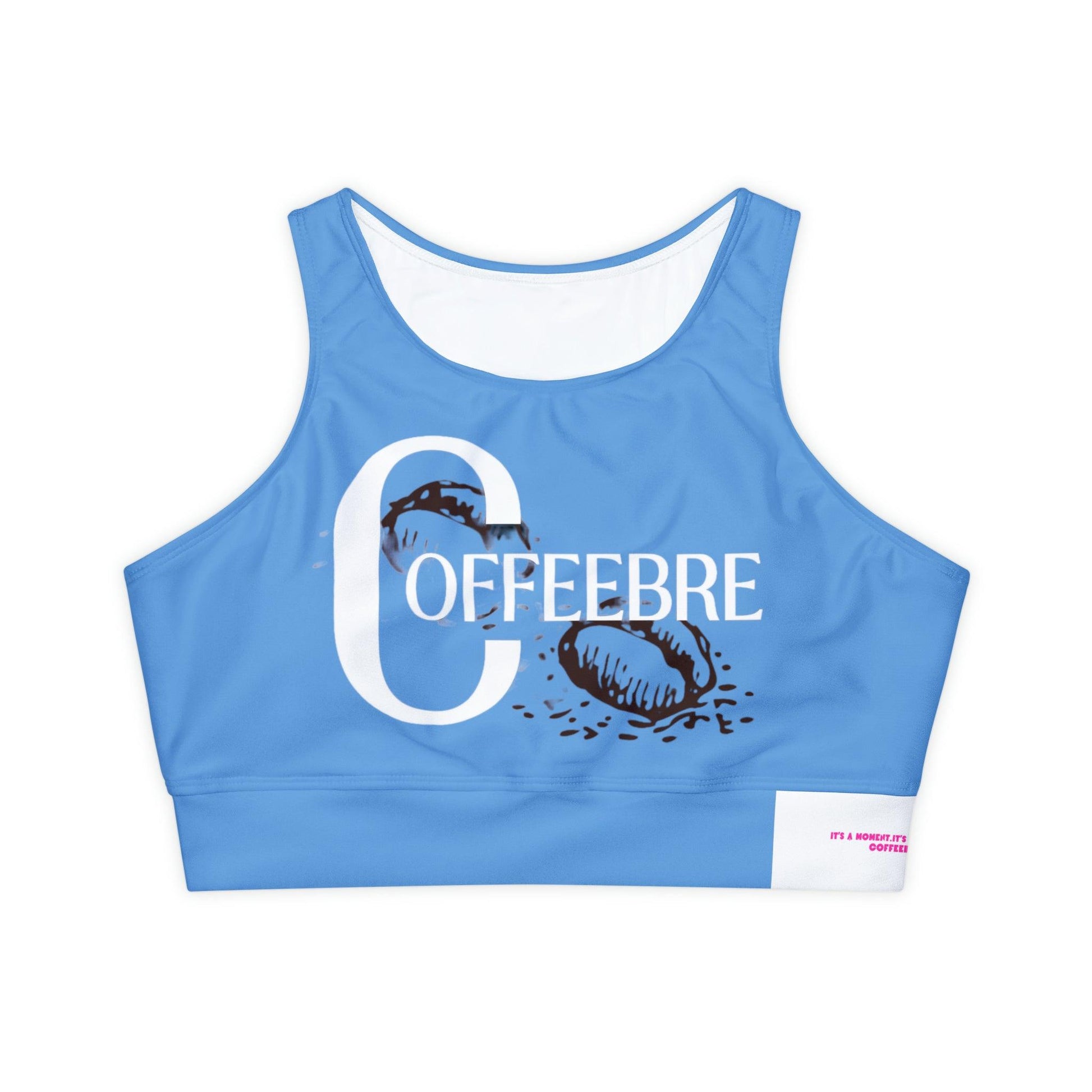 Light Blue Fully Lined, Padded Sports Bra - COFFEEBRE