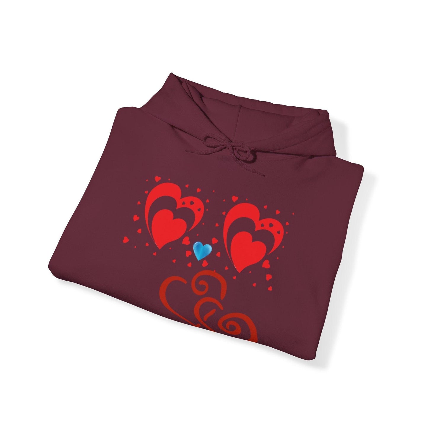 Love Heart Hooded Sweatshirt - COFFEEBRE