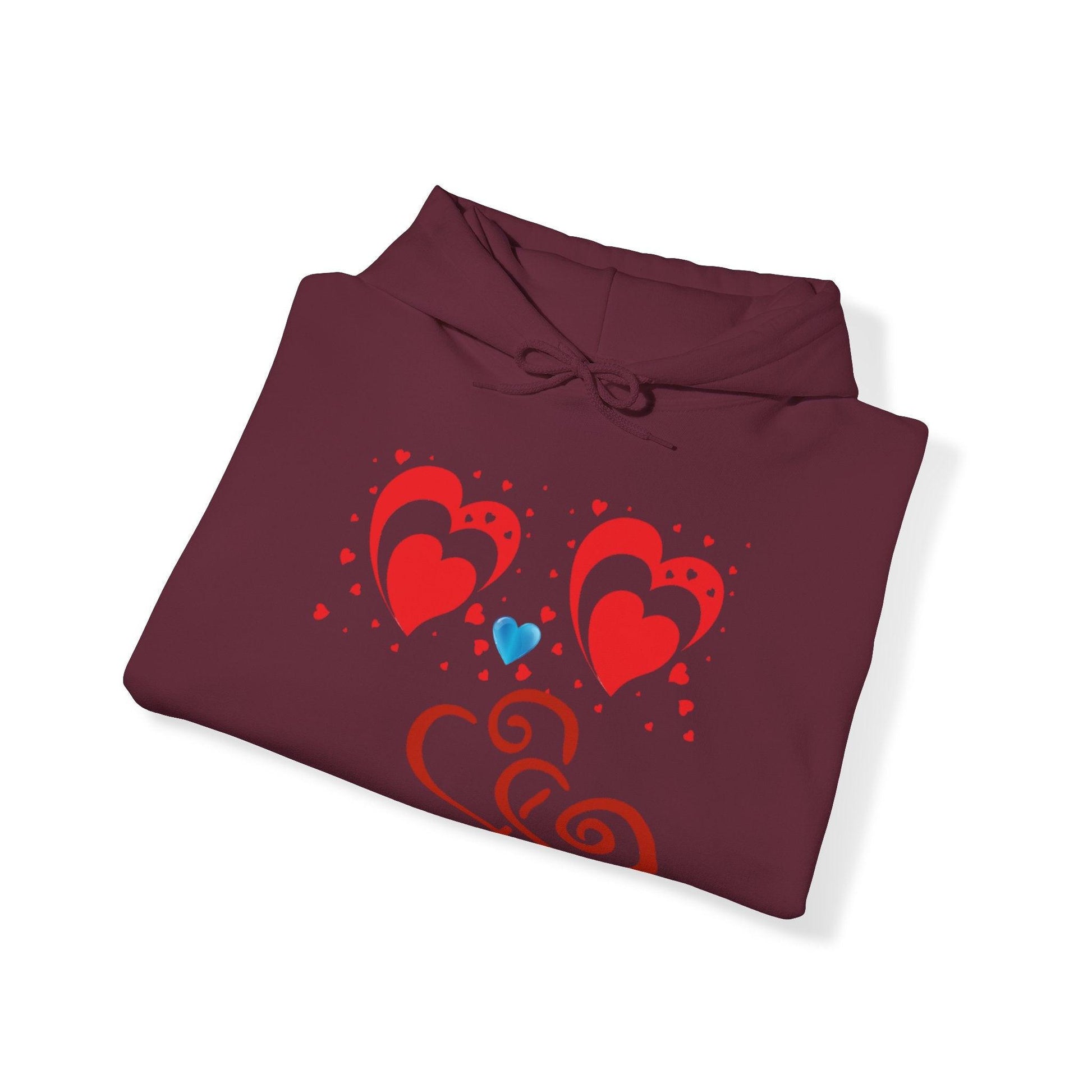 Love Heart Hooded Sweatshirt - COFFEEBRE