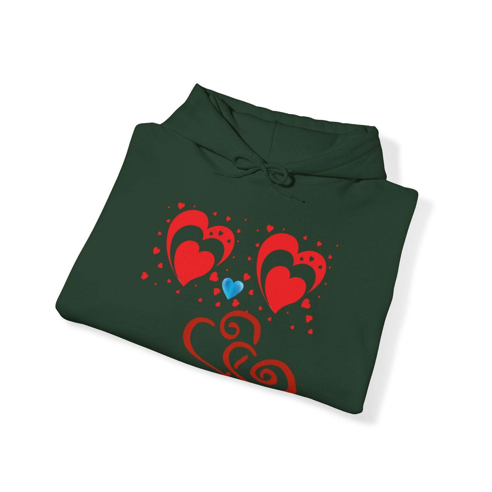 Love Heart Hooded Sweatshirt - COFFEEBRE