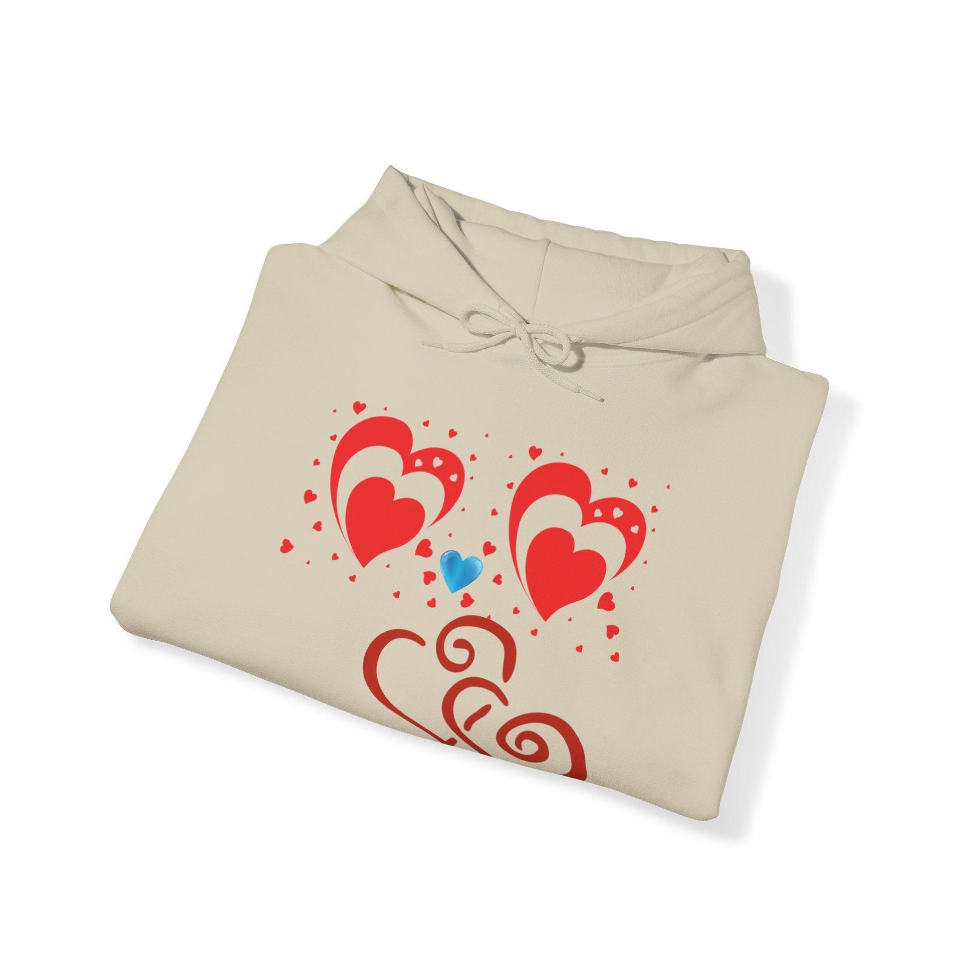Love Heart Hooded Sweatshirt - COFFEEBRE
