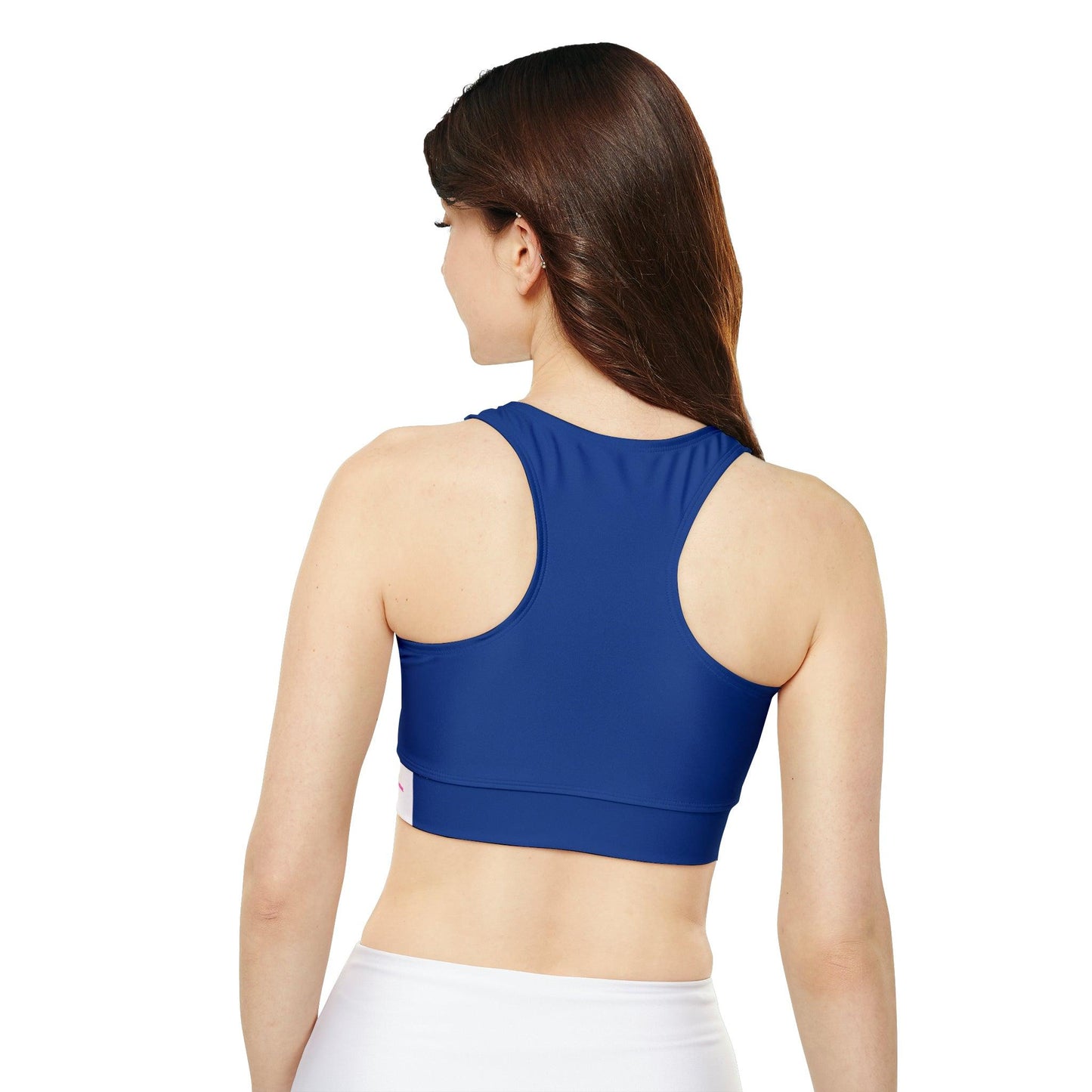 Navy Blue Fully Lined, Padded Sports Bra - COFFEEBRE