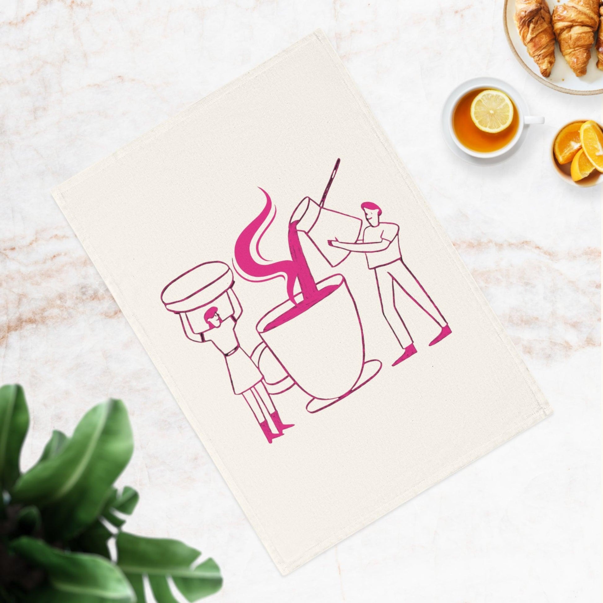 Pink Design Organic Eco-Friendly Cotton Tea Towel