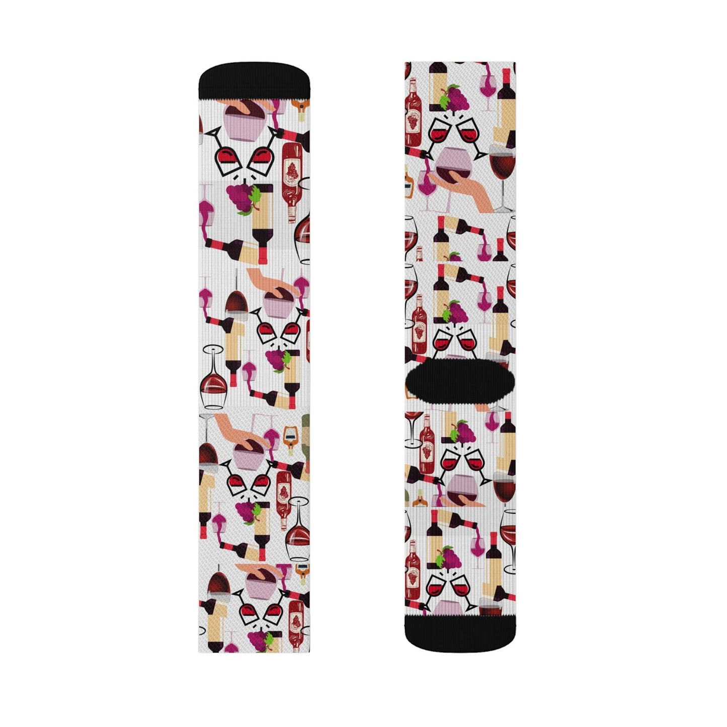 Red Wine Bottles and Wine Glass Socks