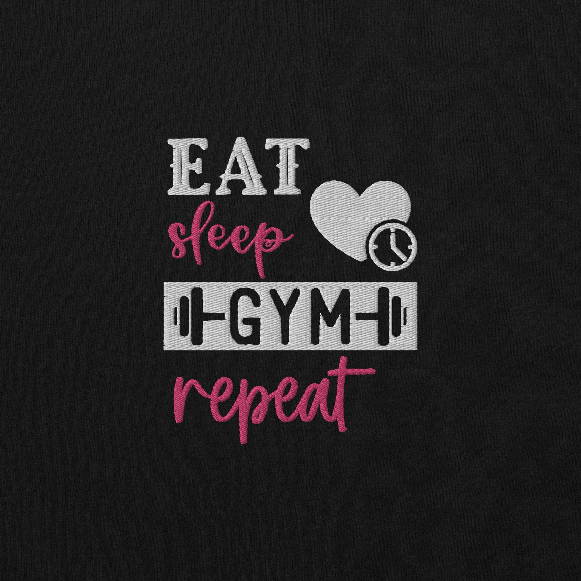 Eat Gym Sleep Repeat Embroidered Sweatshirt - COFFEEBRE