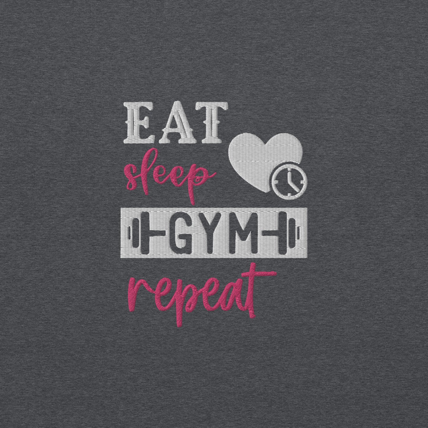 Eat Gym Sleep Repeat Embroidered Sweatshirt - COFFEEBRE