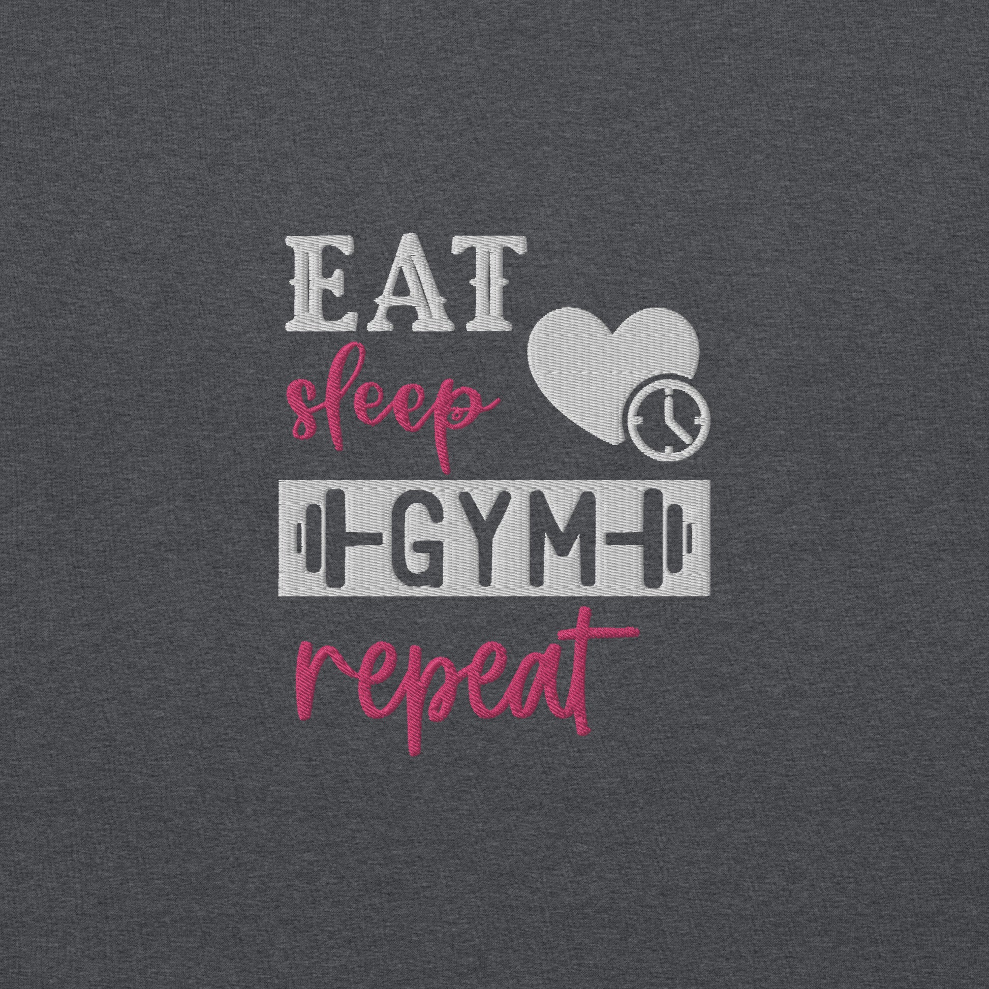 Eat Gym Sleep Repeat Embroidered Sweatshirt - COFFEEBRE