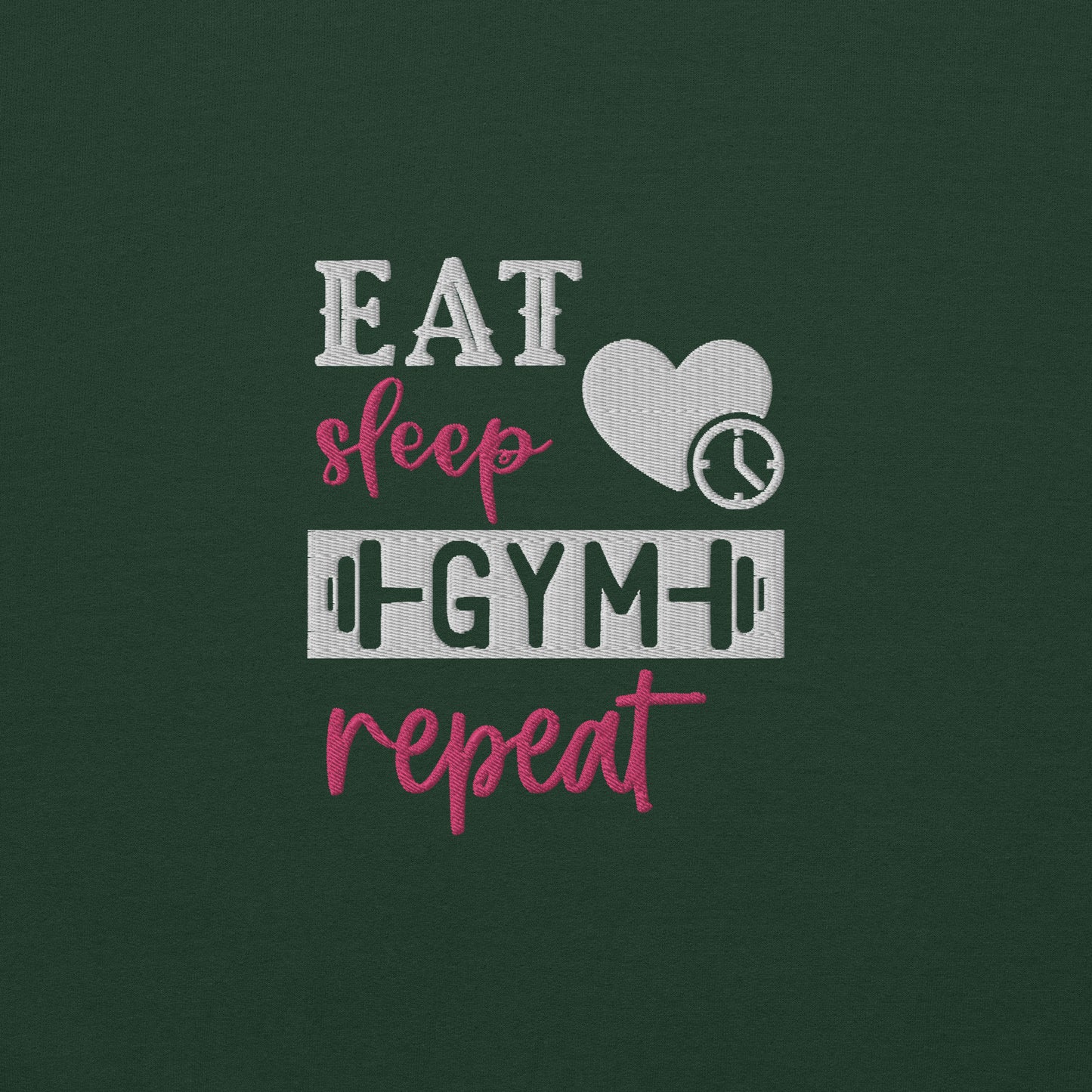 Eat Gym Sleep Repeat Embroidered Sweatshirt - COFFEEBRE