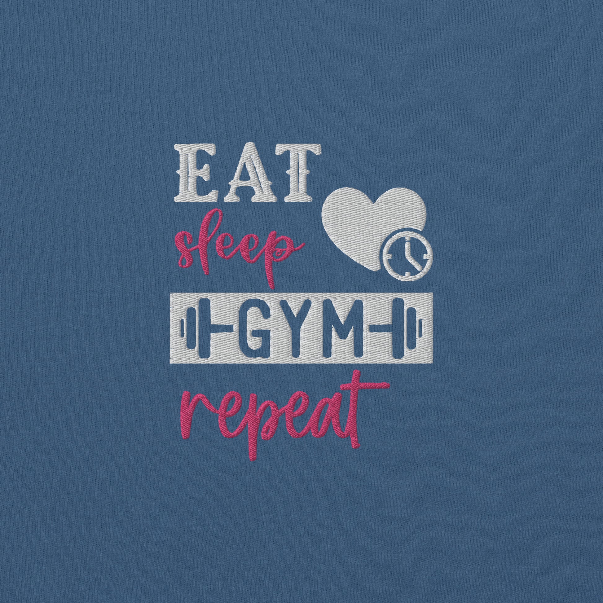 Eat Gym Sleep Repeat Embroidered Sweatshirt - COFFEEBRE