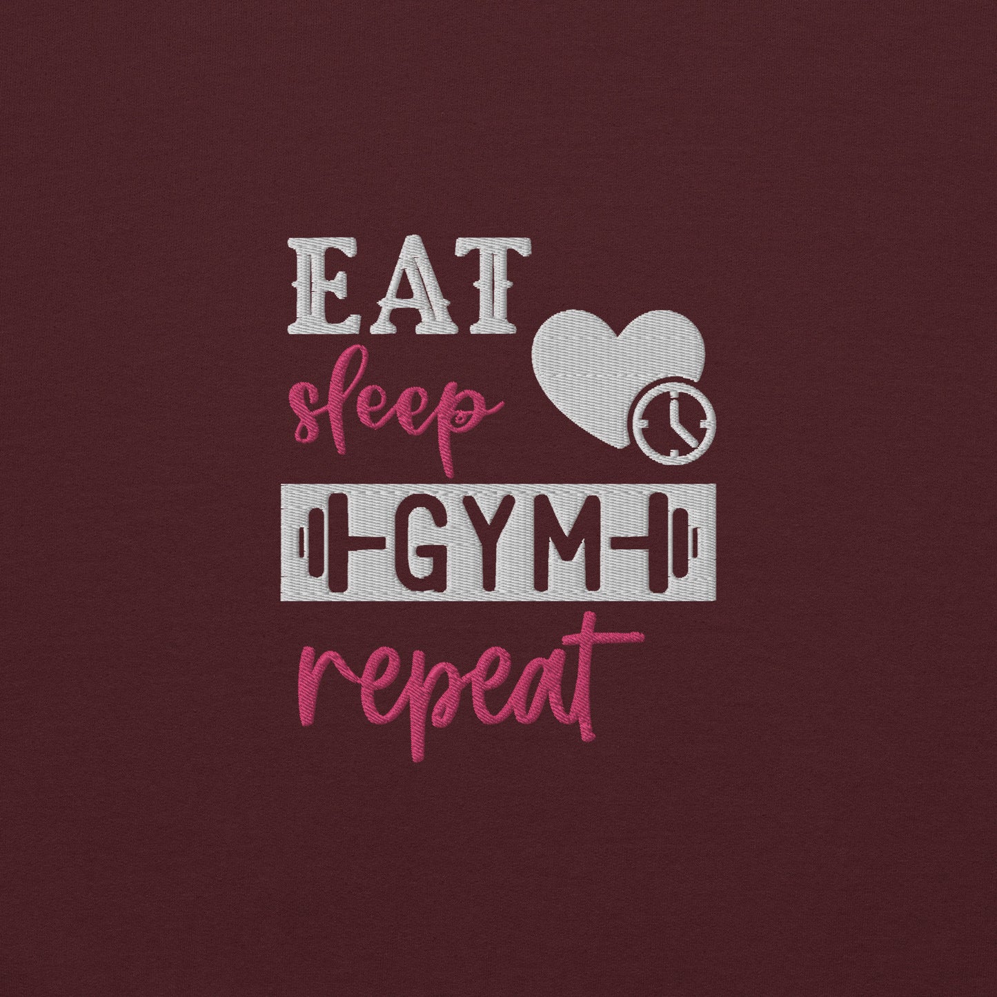 Eat Gym Sleep Repeat Embroidered Sweatshirt - COFFEEBRE