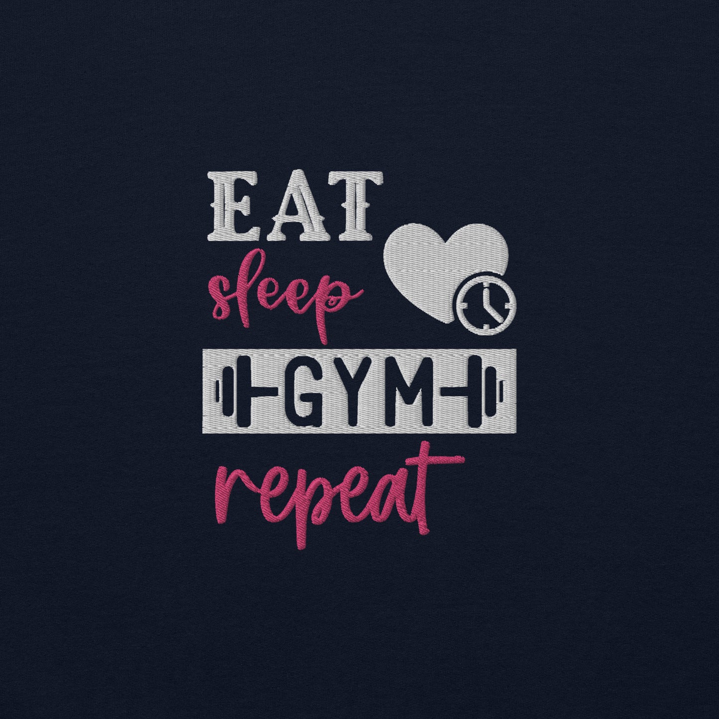 Eat Gym Sleep Repeat Embroidered Sweatshirt - COFFEEBRE