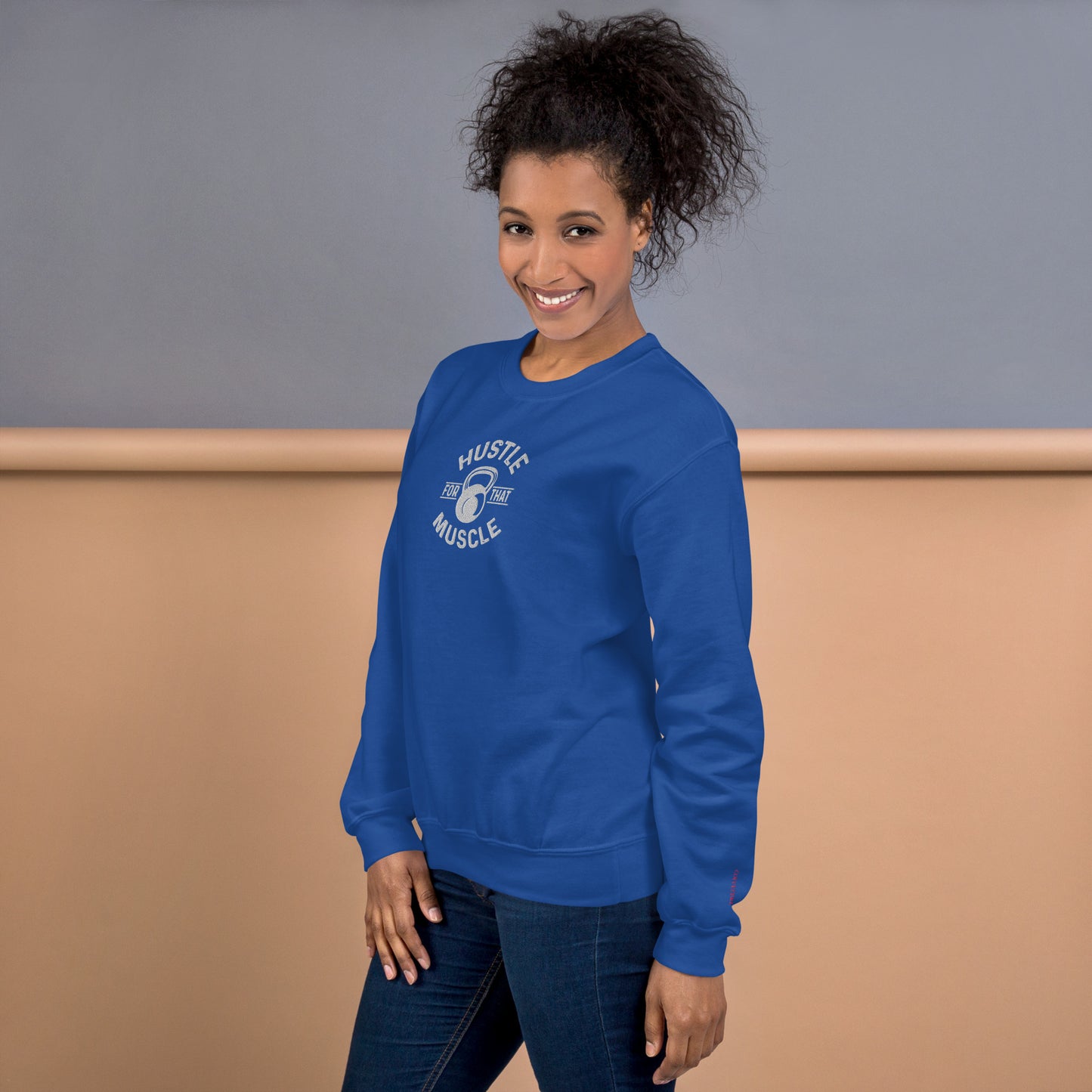 Hustle For Muscle Embroidered Sweatshirts