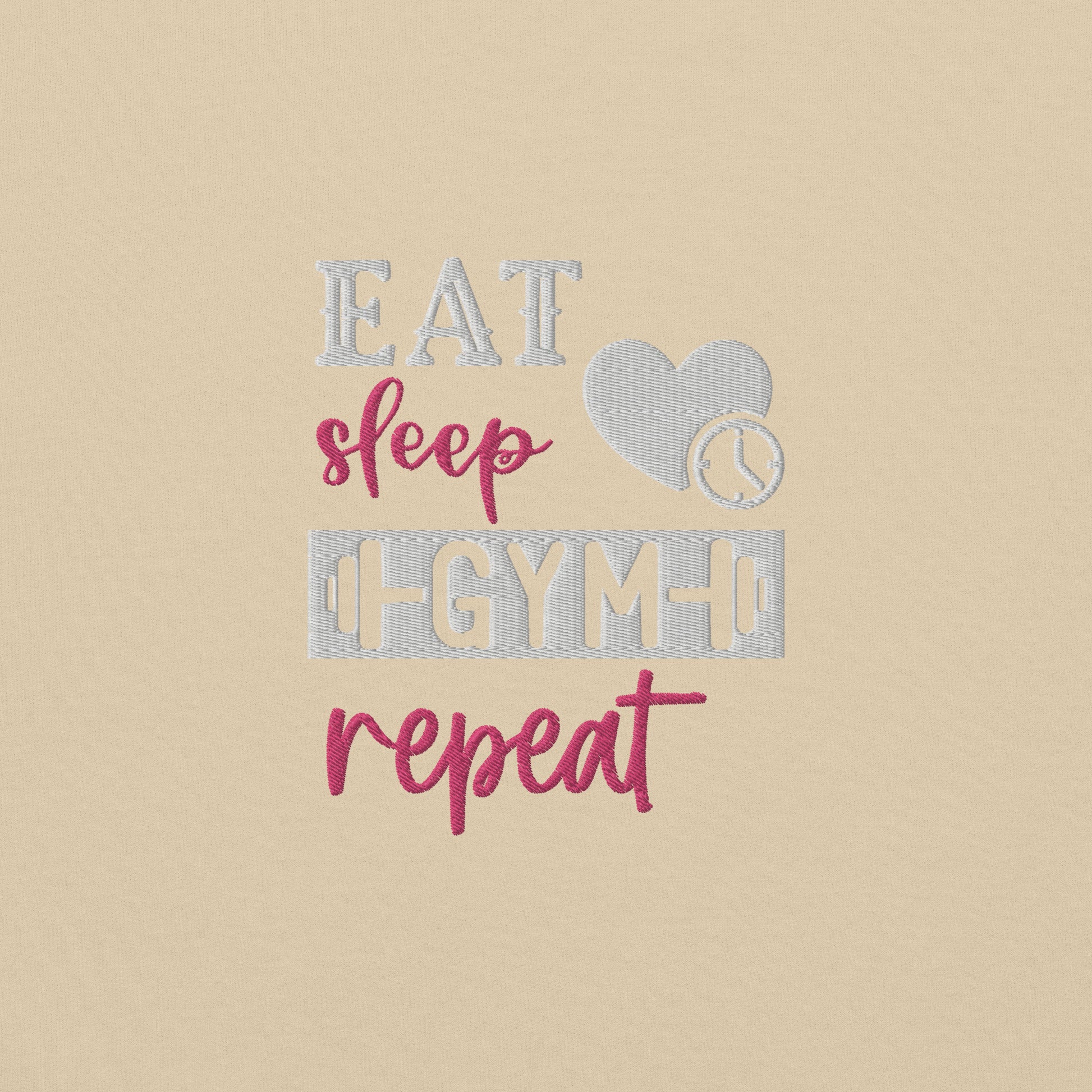Eat Gym Sleep Repeat Embroidered Sweatshirt - COFFEEBRE