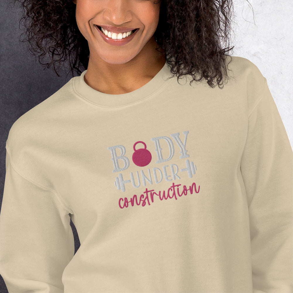 Athletic Body Embroidered Fitness Sweatshirt - COFFEEBRE