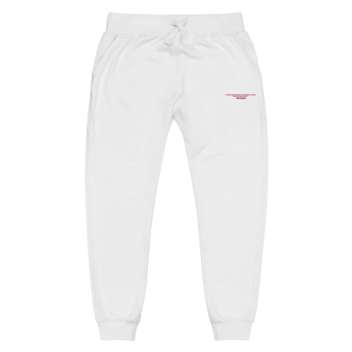 Unisex Embroidered Pink Text Fleece Sweatpants