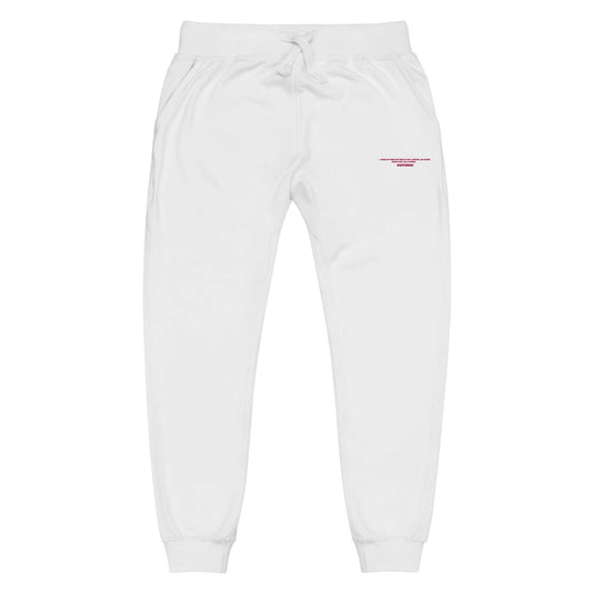 Unisex Embroidered Pink Text Fleece Sweatpants
