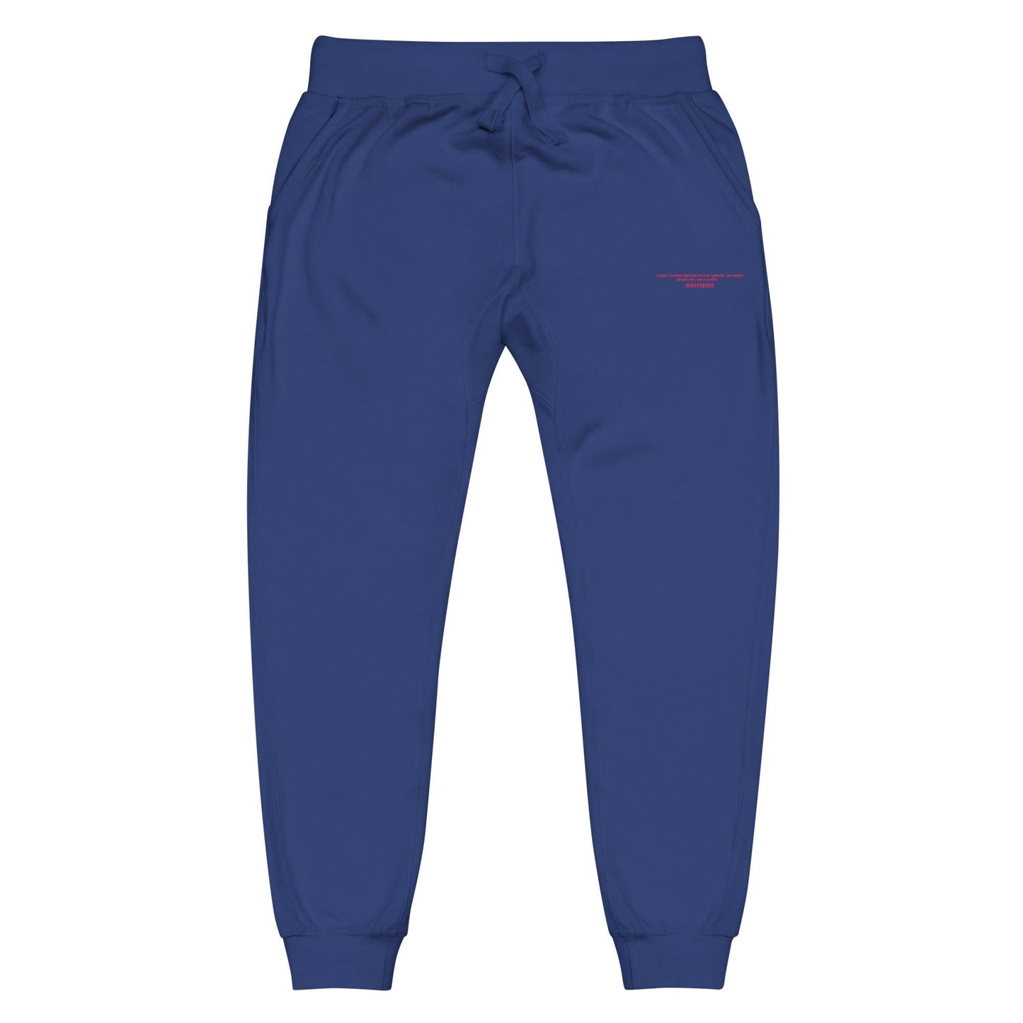 Unisex Embroidered Pink Text Fleece Sweatpants