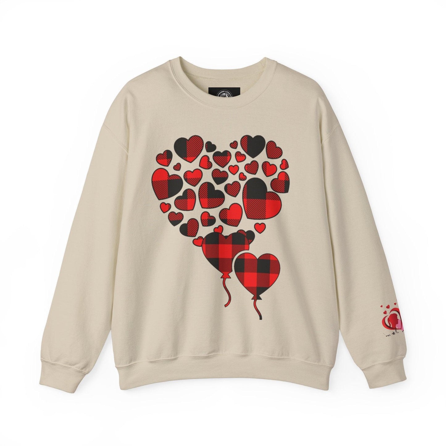 Unisex Red Heart Valentine Crewneck Sweatshirt - COFFEEBRE