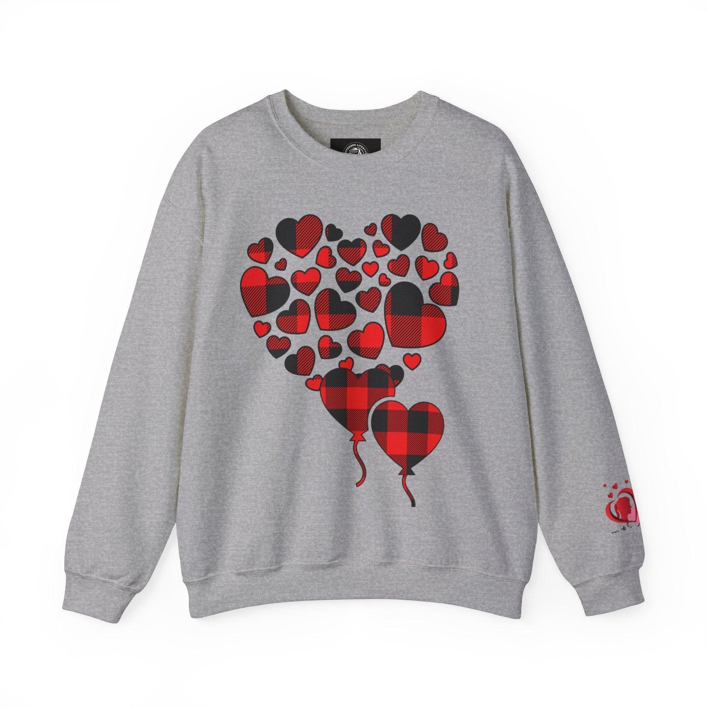Unisex Red Heart Valentine Crewneck Sweatshirt - COFFEEBRE