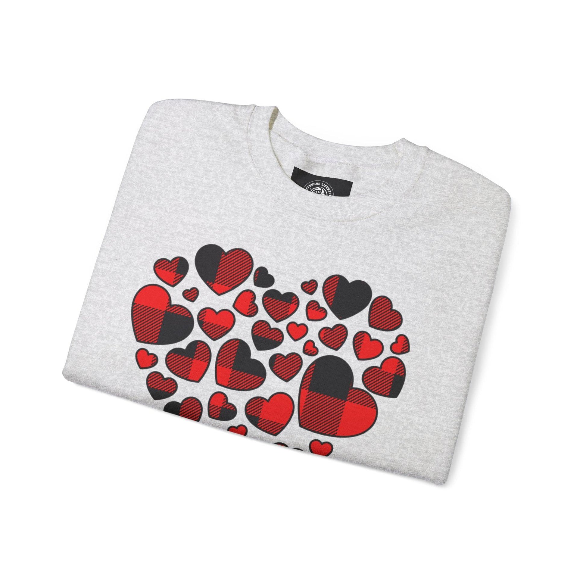Unisex Red Heart Valentine Crewneck Sweatshirt - COFFEEBRE