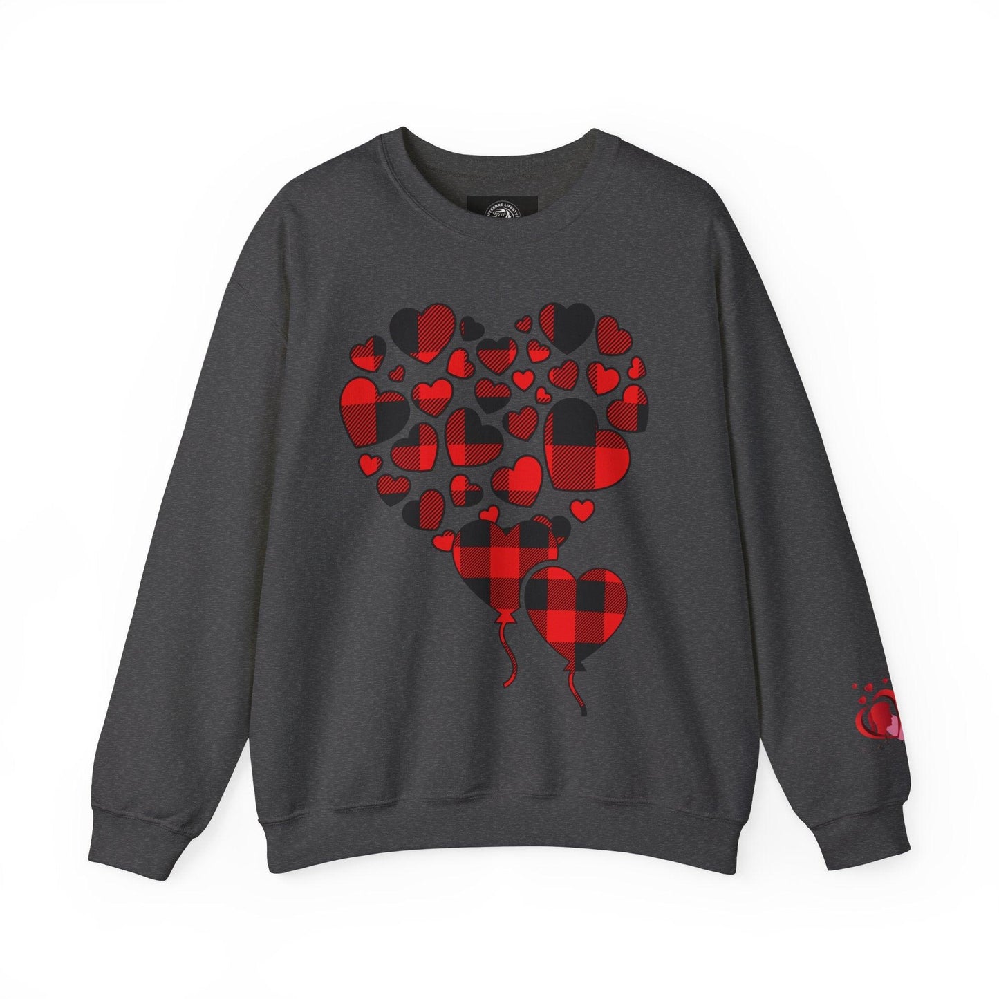 Unisex Red Heart Valentine Crewneck Sweatshirt - COFFEEBRE