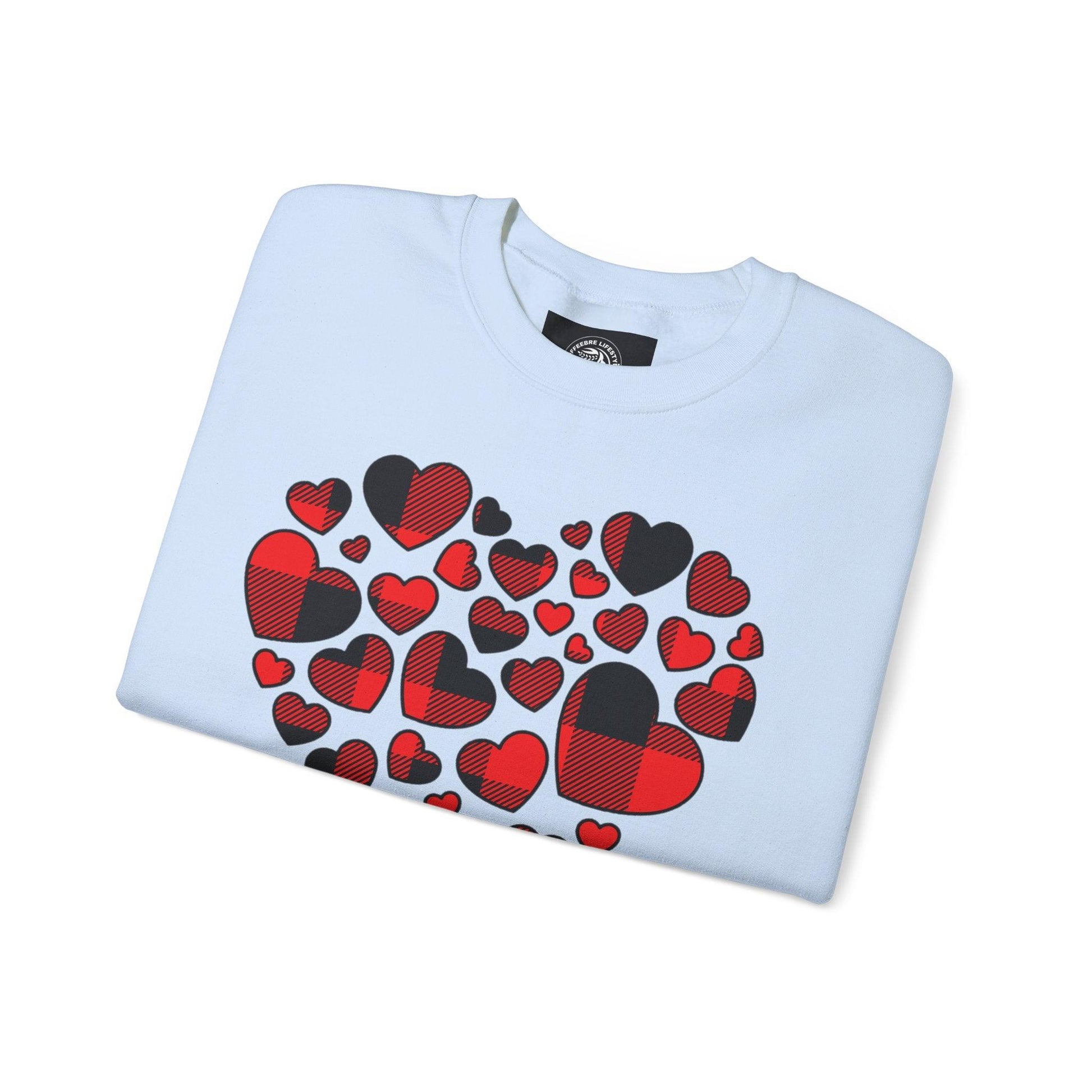Unisex Red Heart Valentine Crewneck Sweatshirt - COFFEEBRE