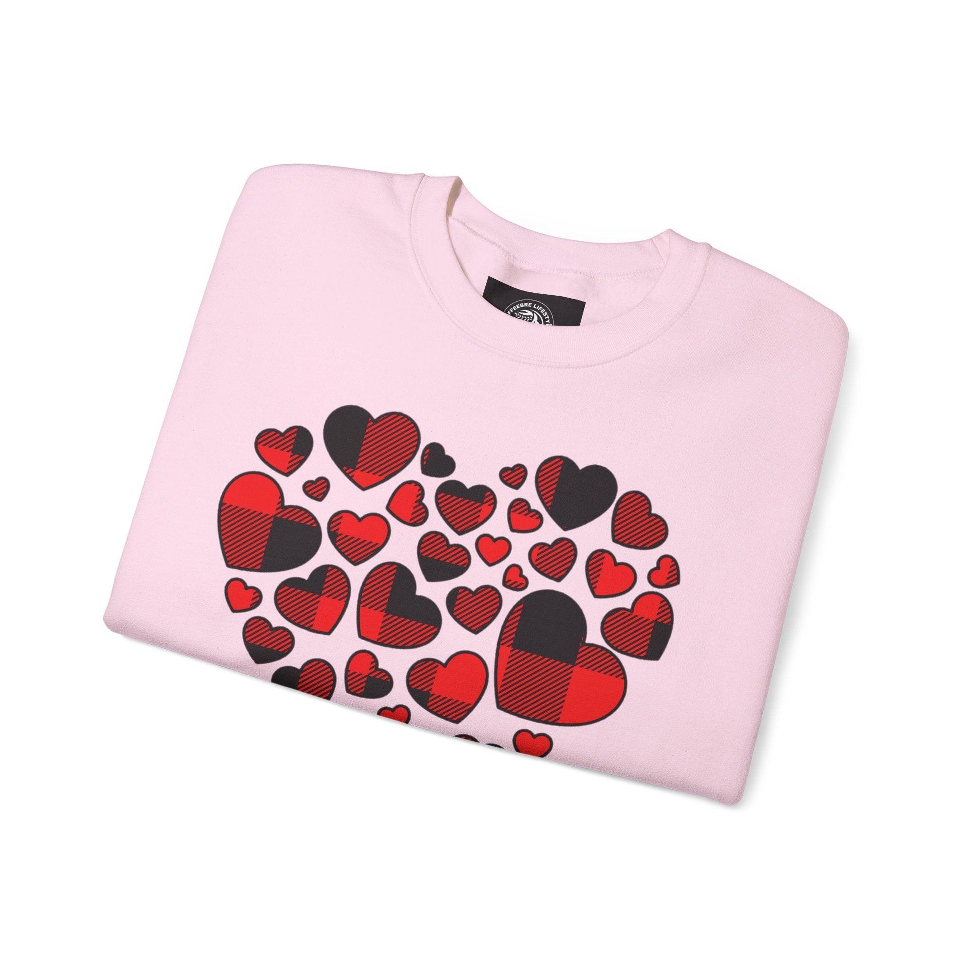 Unisex Red Heart Valentine Crewneck Sweatshirt - COFFEEBRE