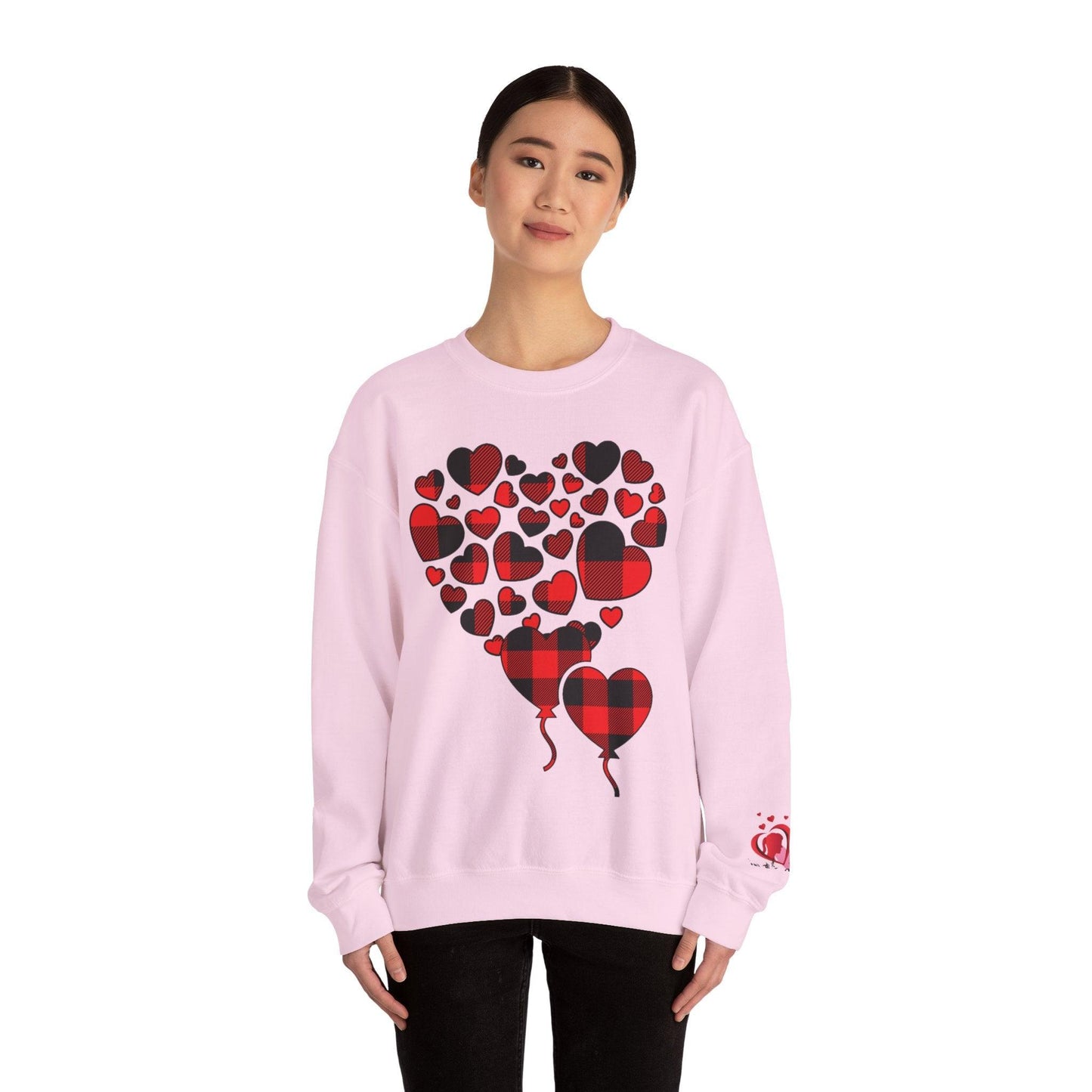 Unisex Red Heart Valentine Crewneck Sweatshirt - COFFEEBRE