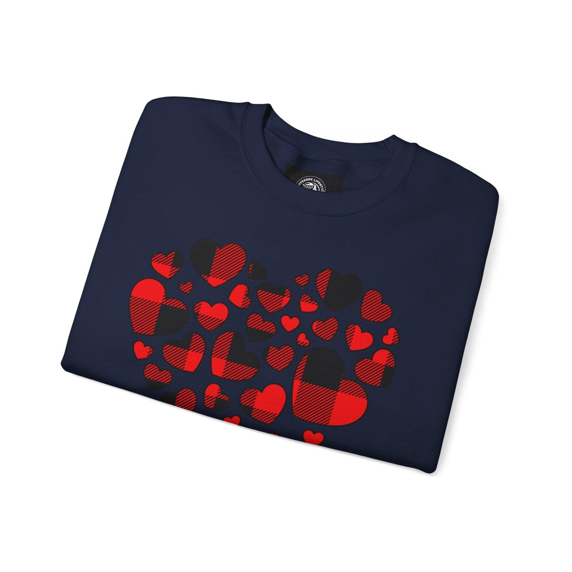 Unisex Red Heart Valentine Crewneck Sweatshirt - COFFEEBRE
