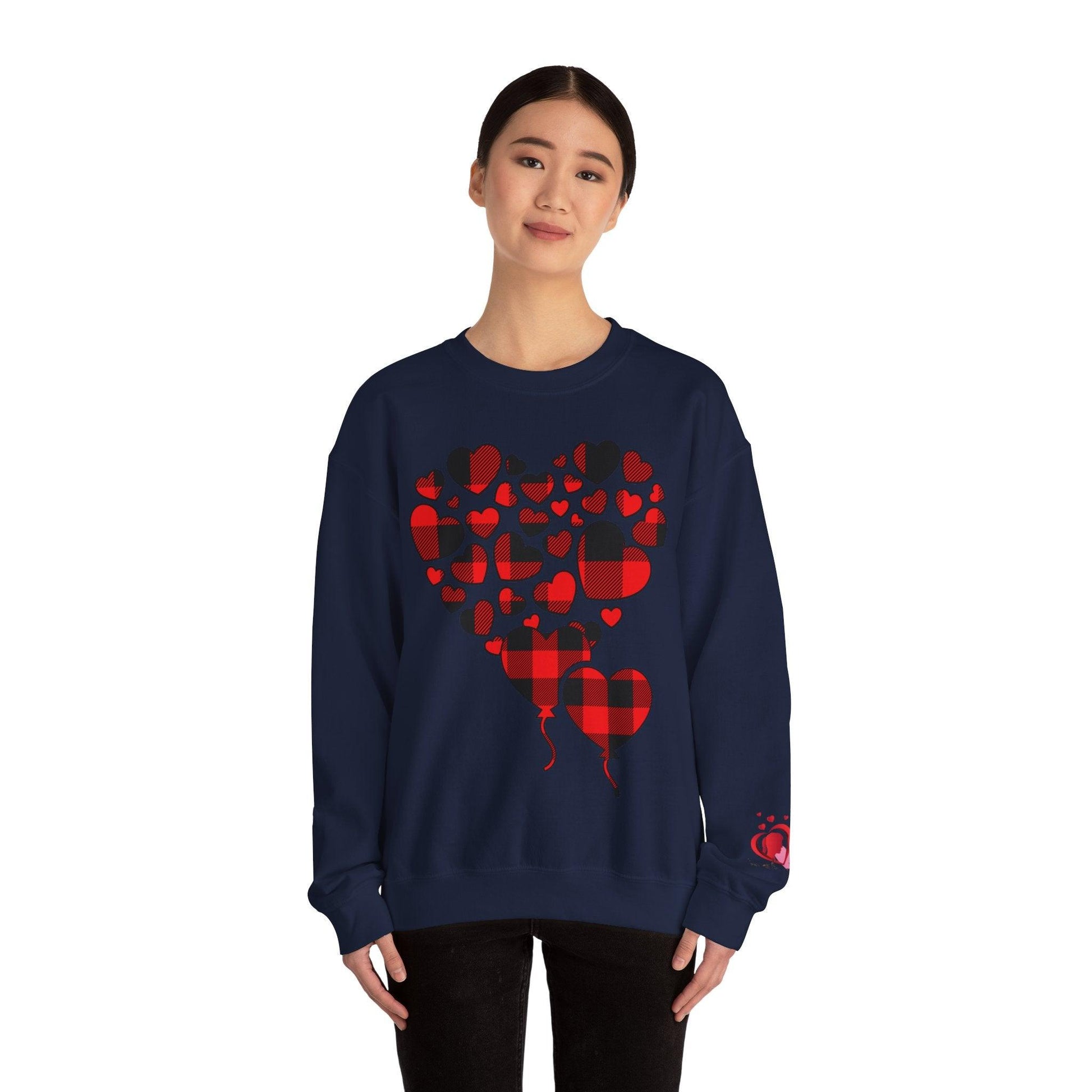 Unisex Red Heart Valentine Crewneck Sweatshirt - COFFEEBRE
