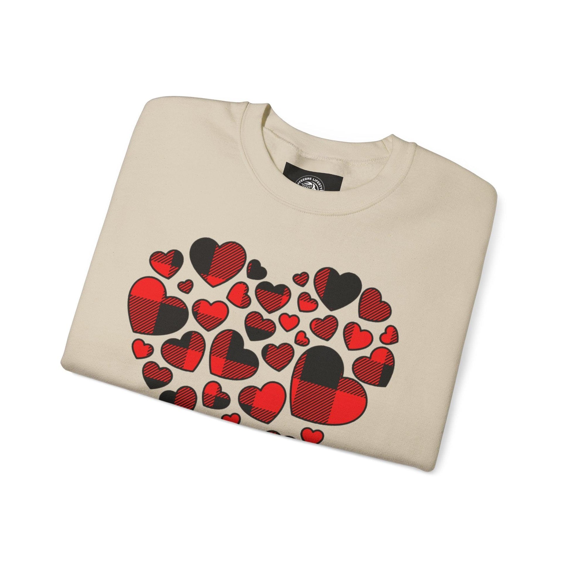 Unisex Red Heart Valentine Crewneck Sweatshirt - COFFEEBRE