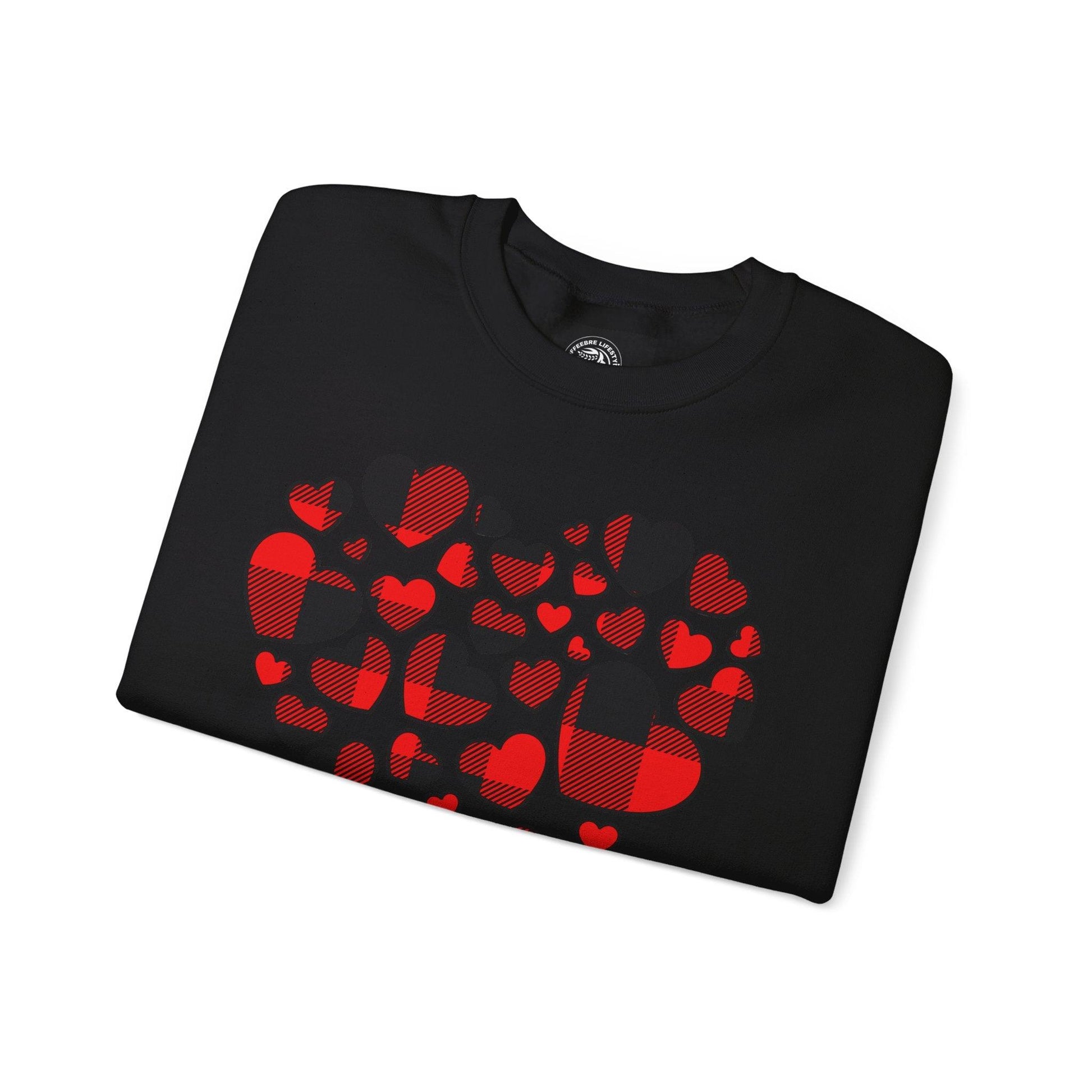 Unisex Red Heart Valentine Crewneck Sweatshirt - COFFEEBRE