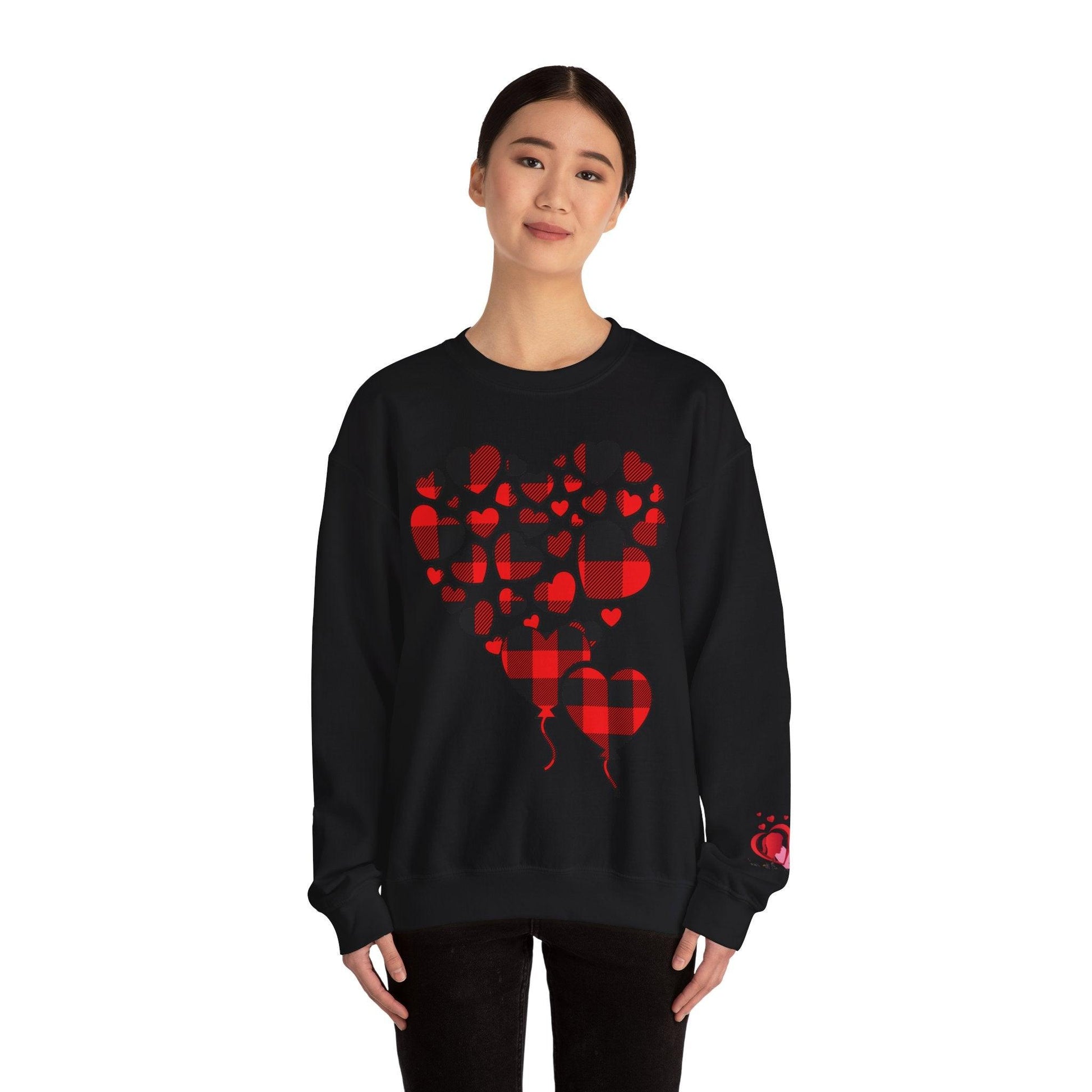 Unisex Red Heart Valentine Crewneck Sweatshirt - COFFEEBRE