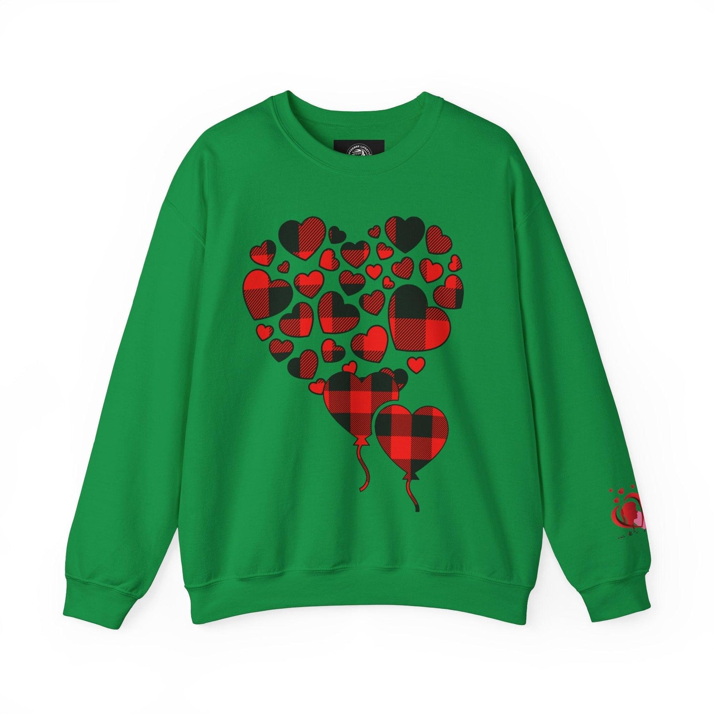 Unisex Red Heart Valentine Crewneck Sweatshirt - COFFEEBRE