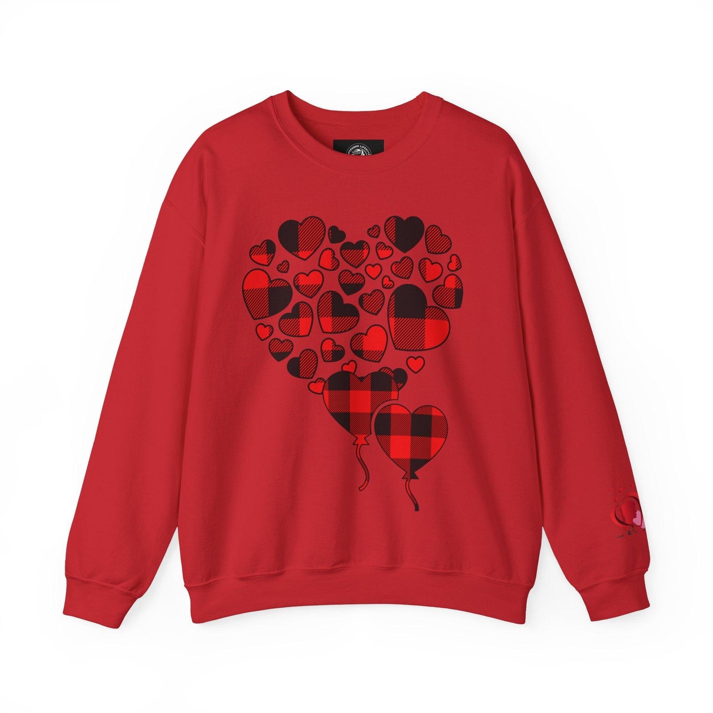 Unisex Red Heart Valentine Crewneck Sweatshirt - COFFEEBRE