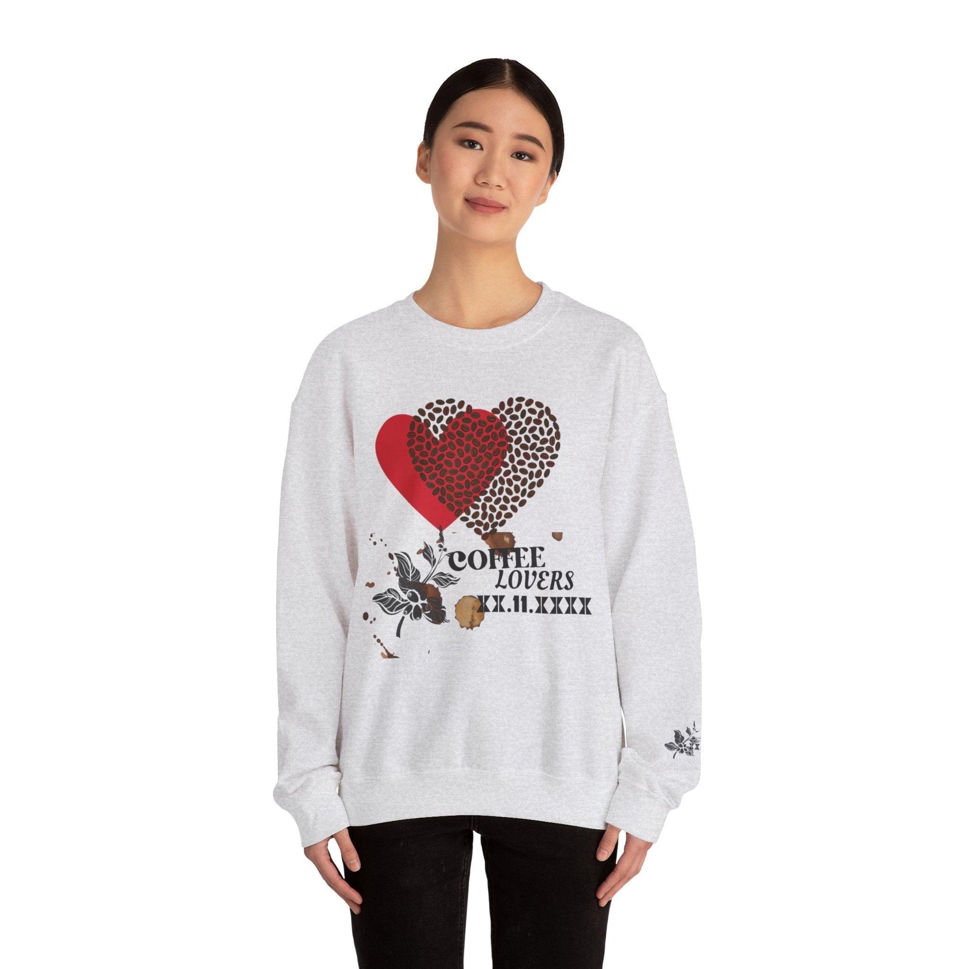 Valentine's Coffee Bean Heart Unisex Crewneck Sweatshirt - COFFEEBRE