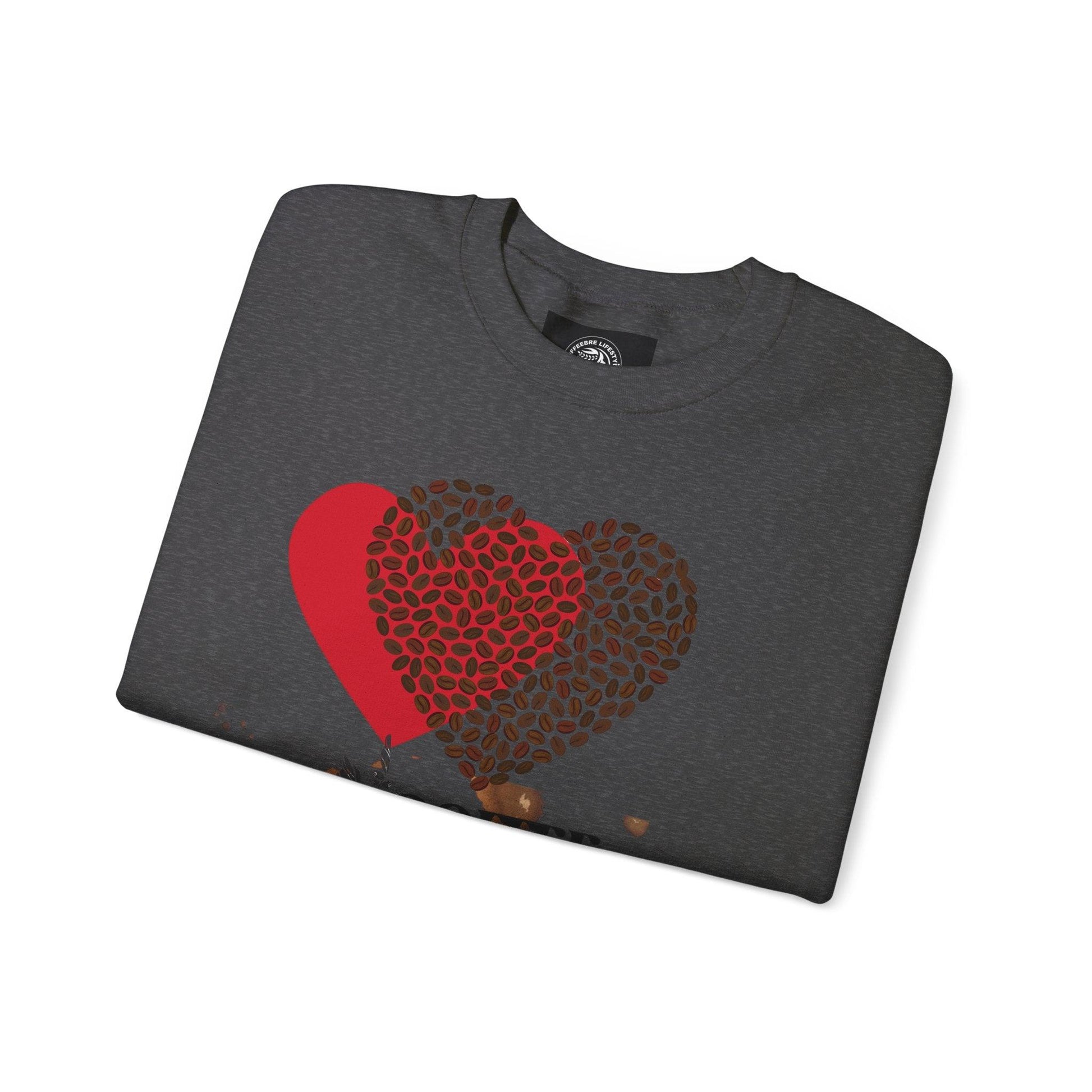 Valentine's Coffee Bean Heart Unisex Crewneck Sweatshirt - COFFEEBRE